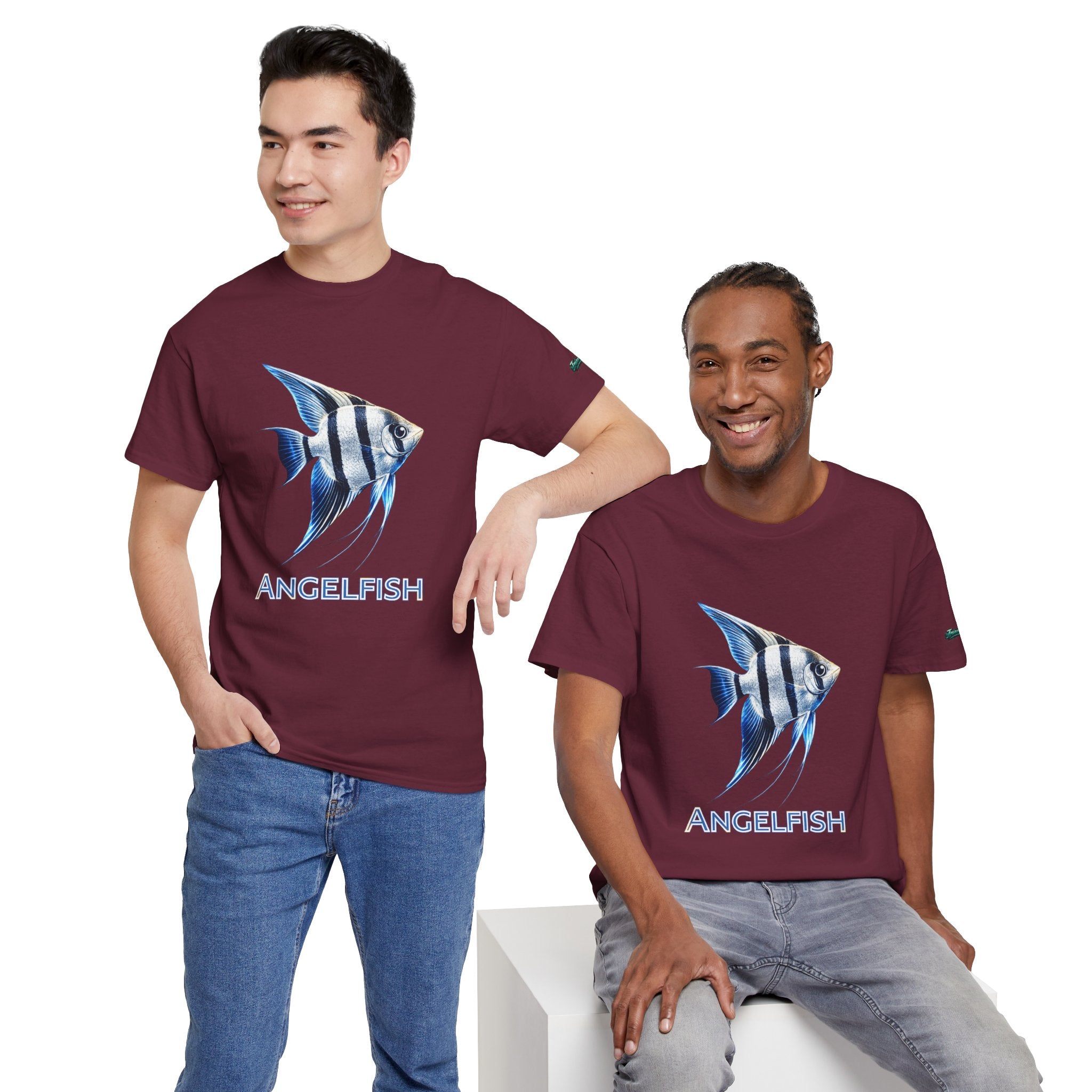 Angelfish Graphic Tee — Blue Tropical Fish Shirt