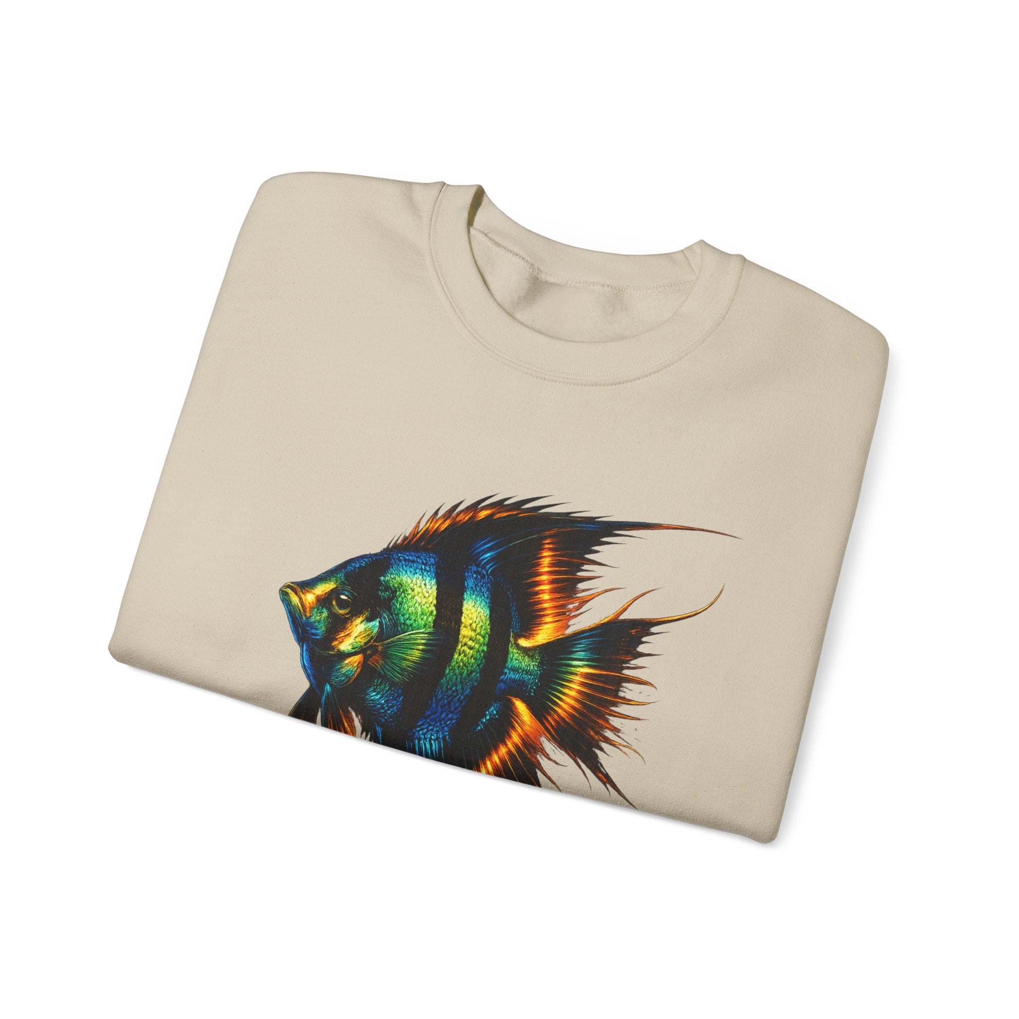 Angelfish Graphic Sweatshirt — Colorful Tropical Fish Crewneck