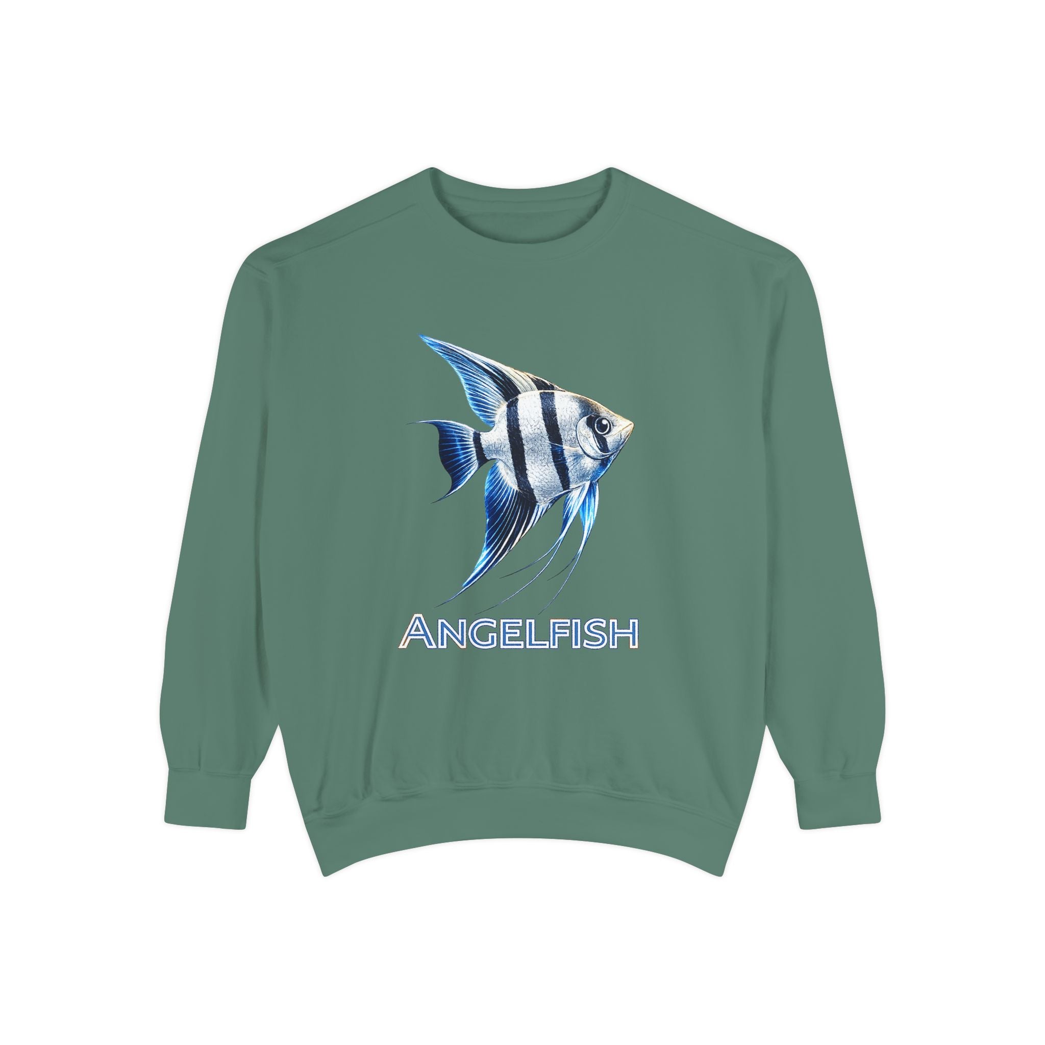 Angelfish Graphic Sweatshirt — Blue Tropical Fish Crewneck