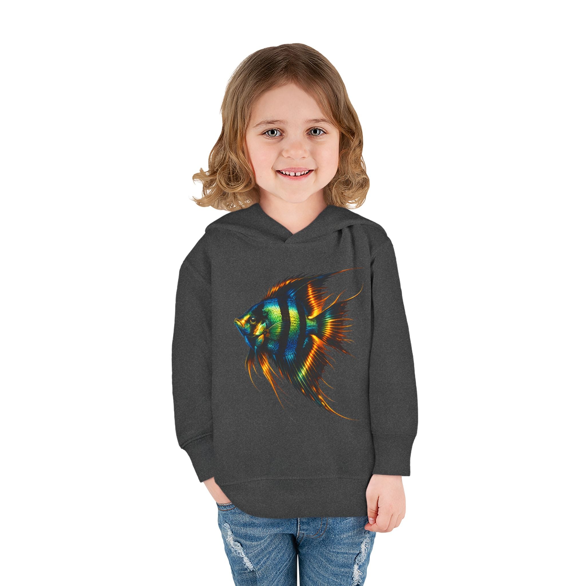 Toddler Hoodie with Colorful Angelfish Graphic