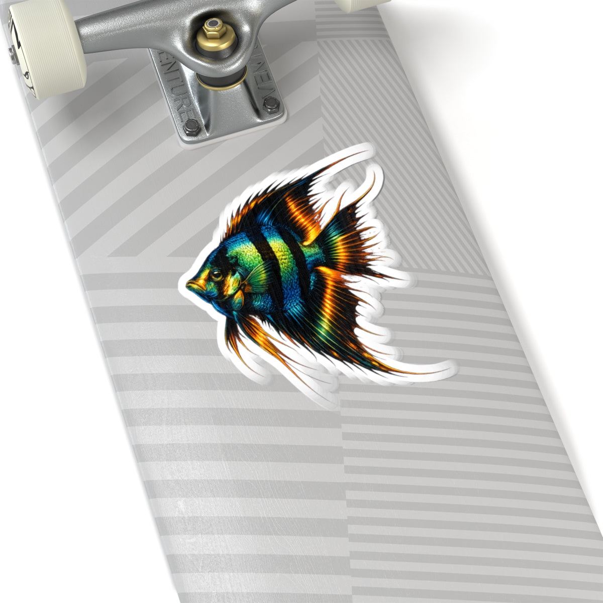 Angelfish Kiss-Cut Sticker — Colorful Tropical Aquarium Fish Decal