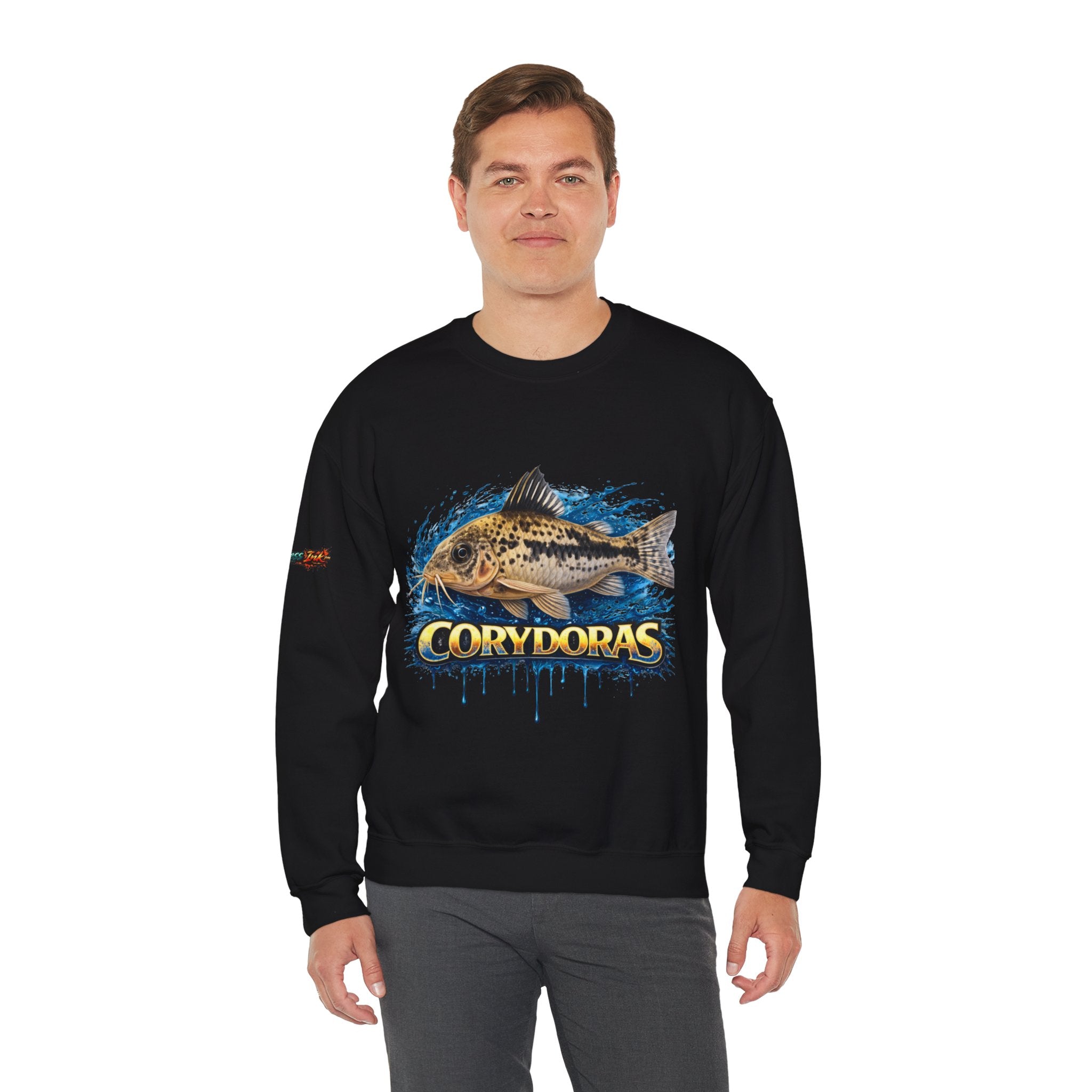 Peppered Corydoras Fish Crewneck Sweatshirt – Aquatic Aquarium Lover Tee