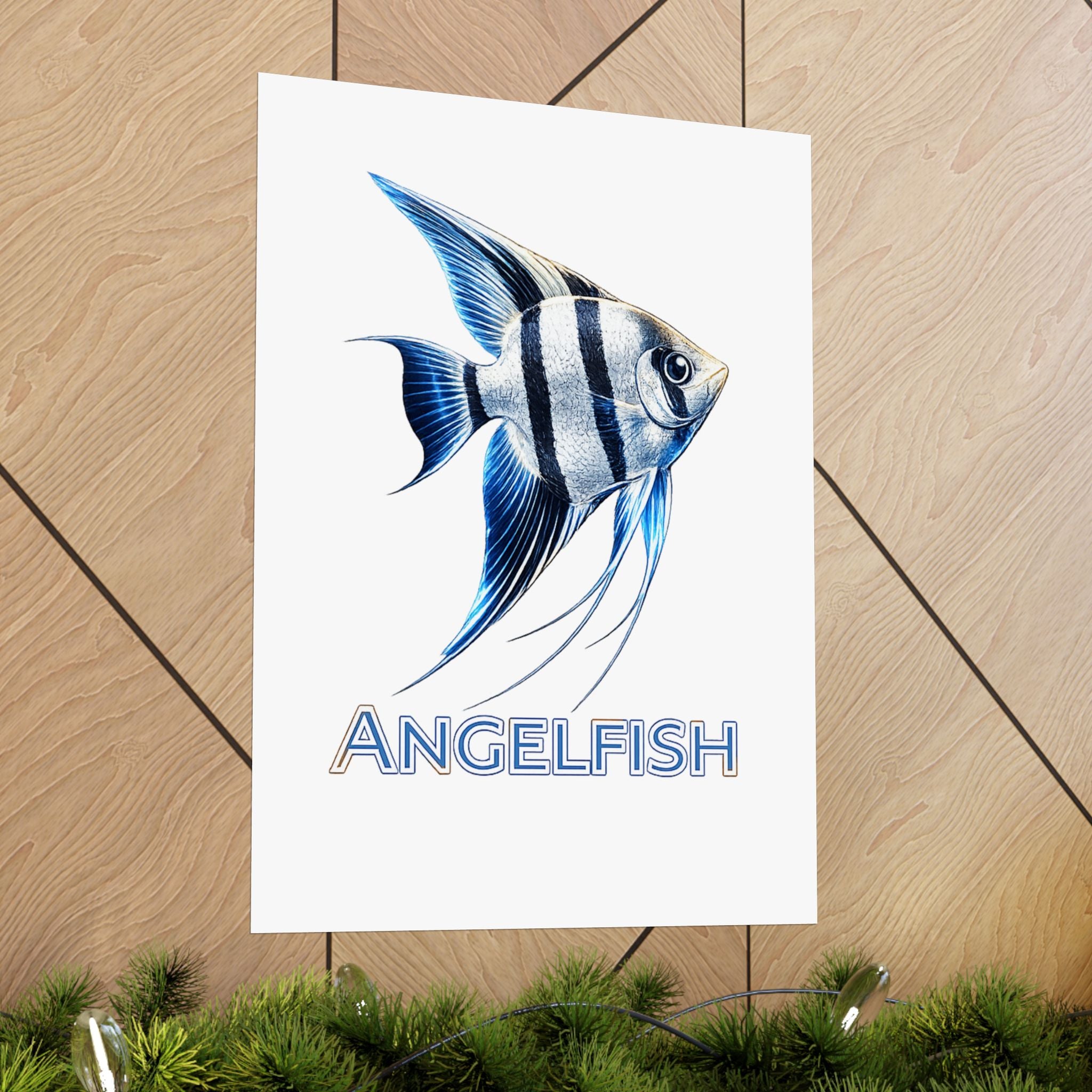 Angelfish Wall Poster — Matte Vertical Marine Fish Art Print