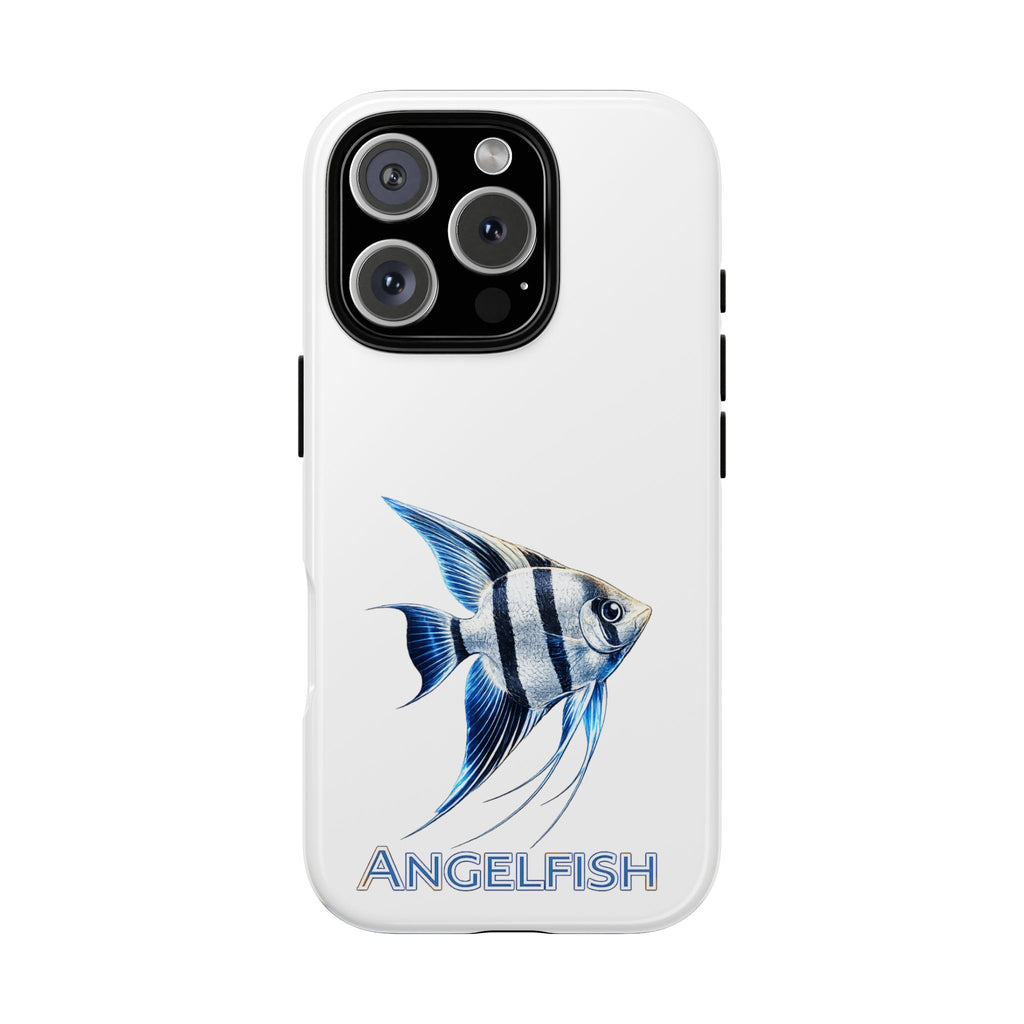 Angelfish Tough Phone Case – Durable Protective Case with Blue Tropical Fish Design