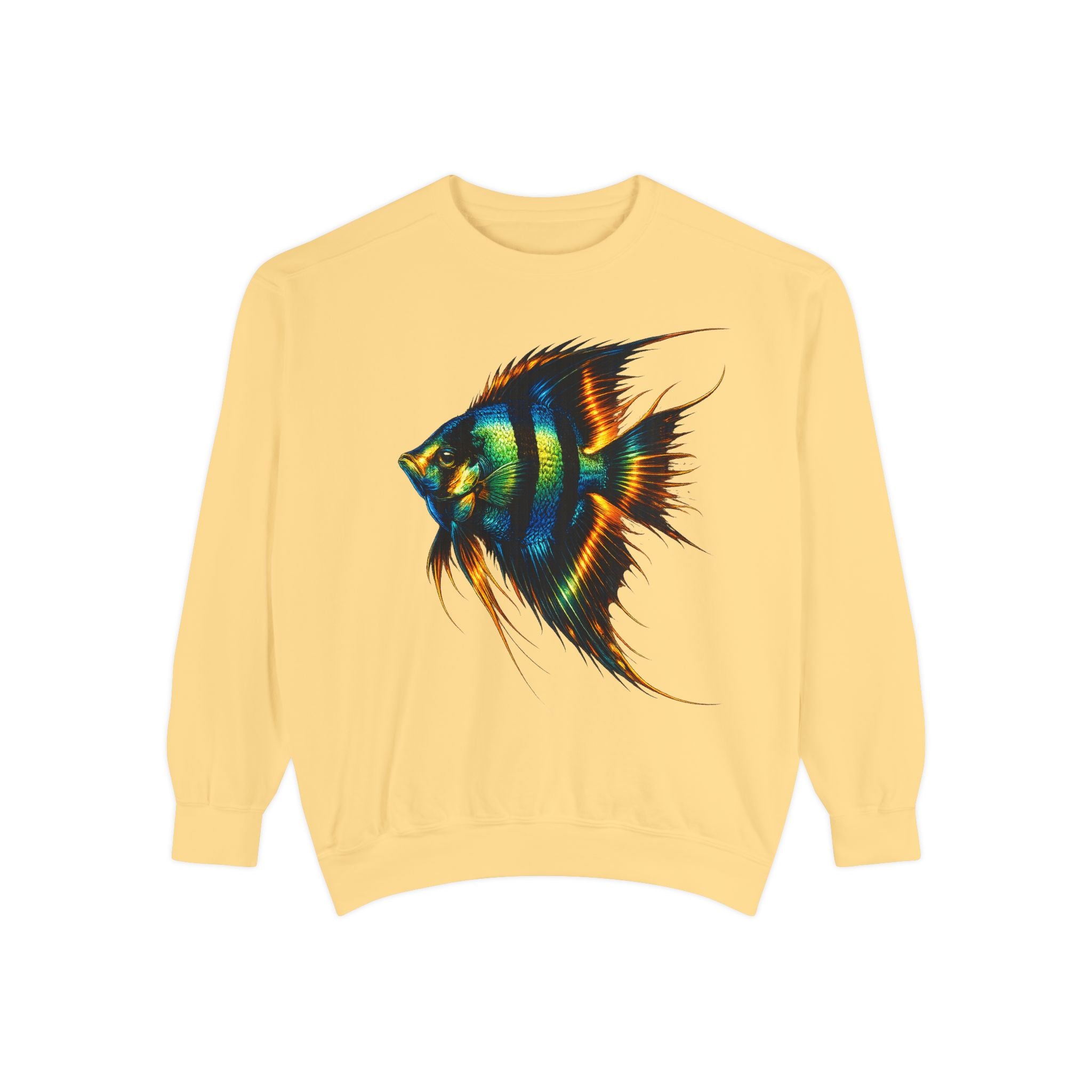Angelfish Art Sweatshirt — Colorful Aquarium Fish Graphic Sweatshirt