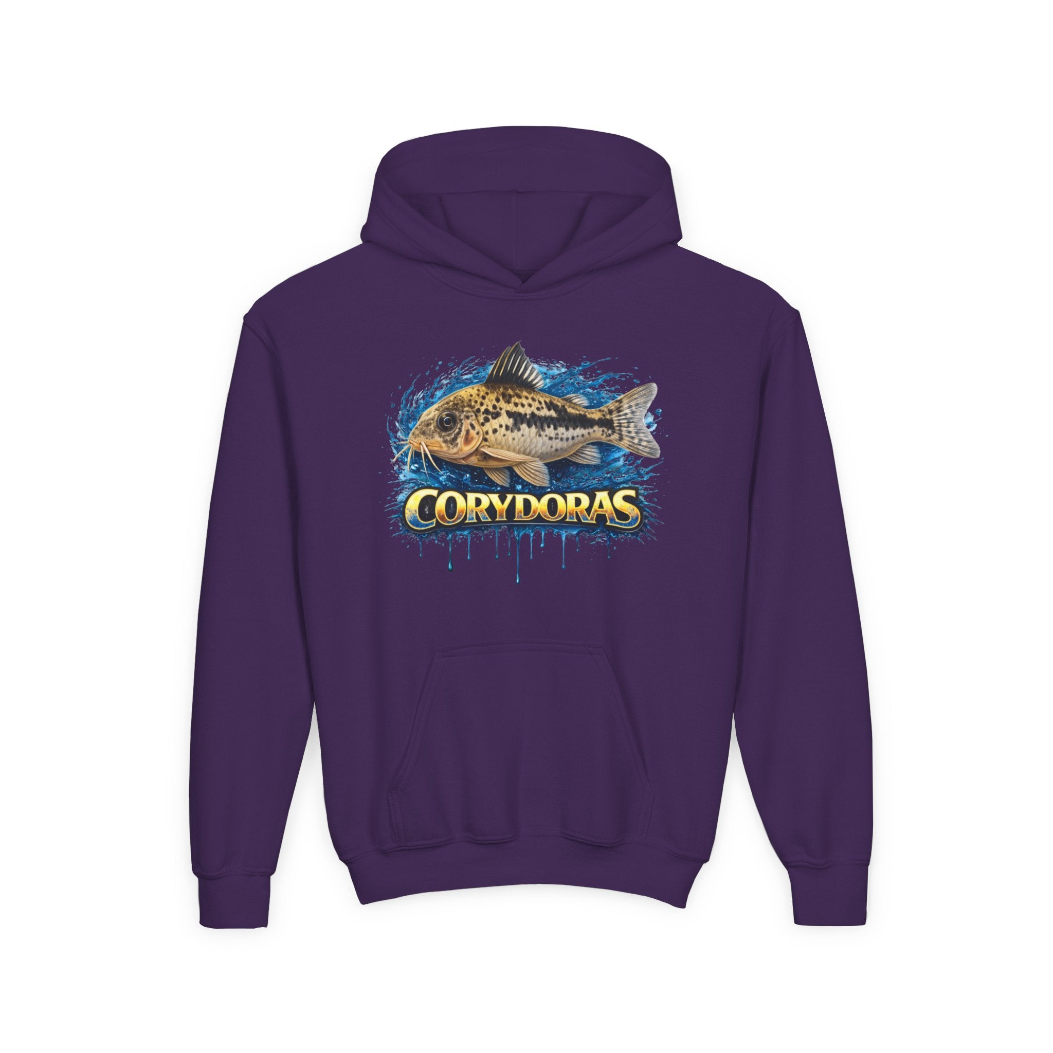 Corydoras Fish Youth Hoodie — Colorful Aquarium Catfish Design