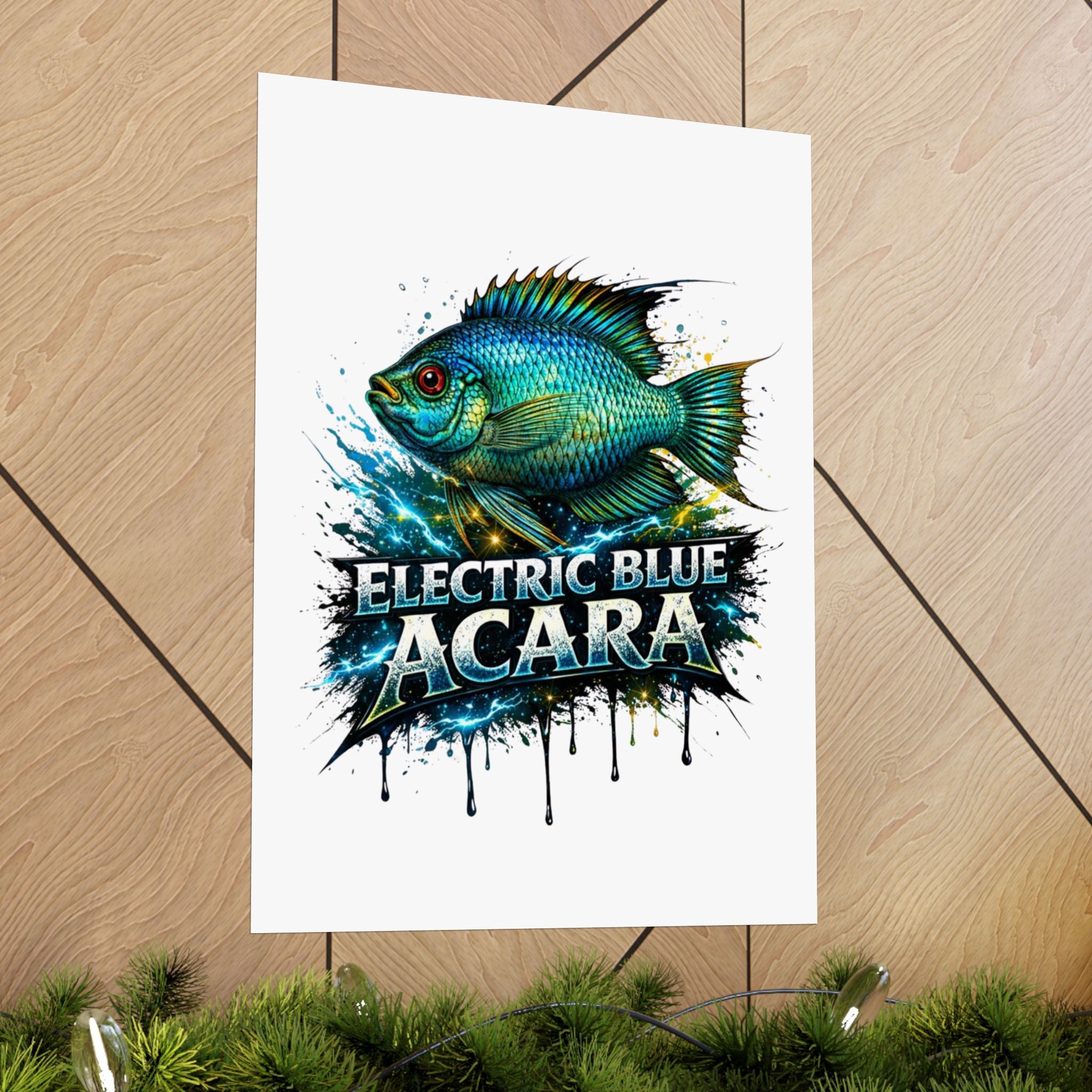Electric Blue Acara – Matte Vertical Poster