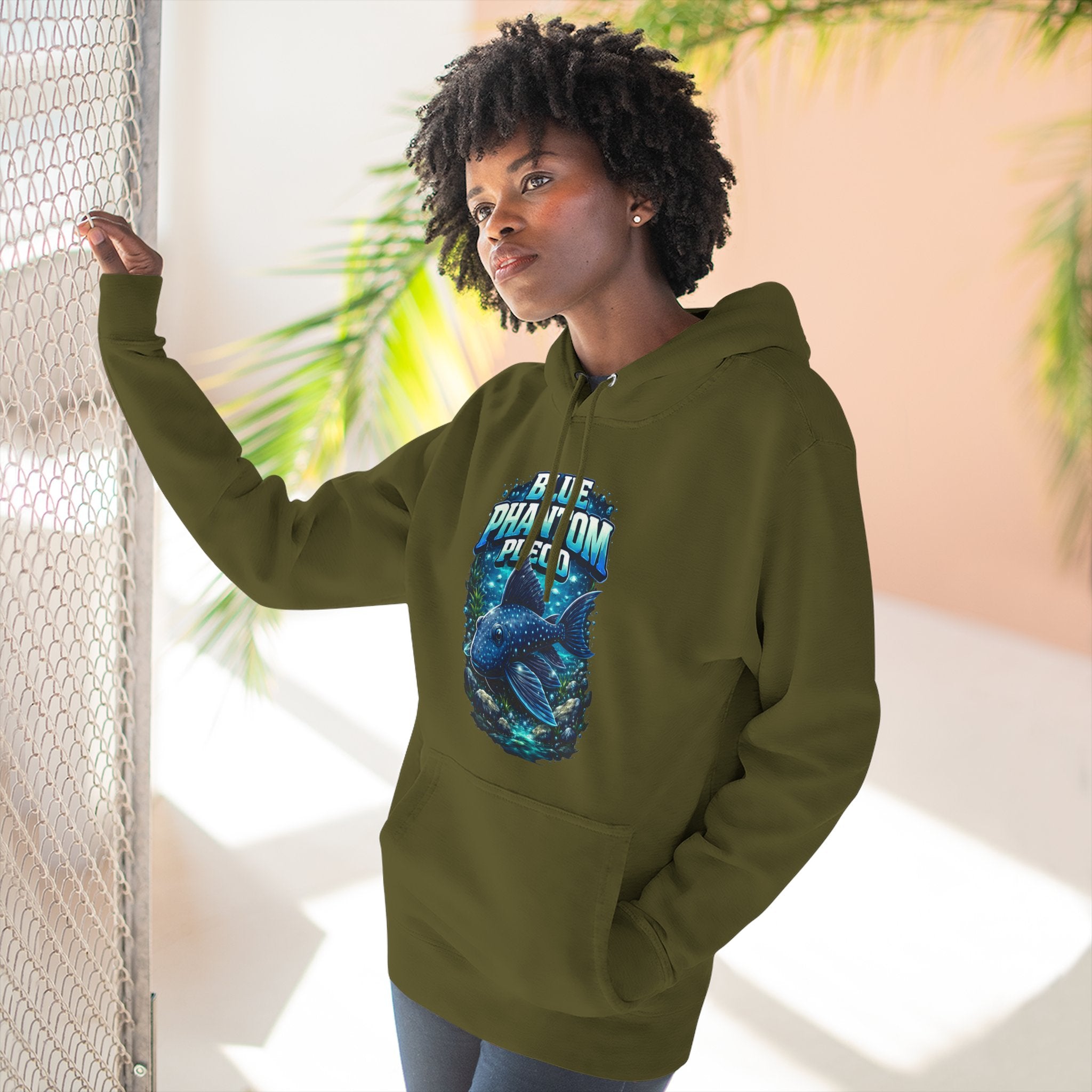 Blue Phantom Pleco L128 Hoodies | Premium Fish Keeper Streetwear | Inverness Ink