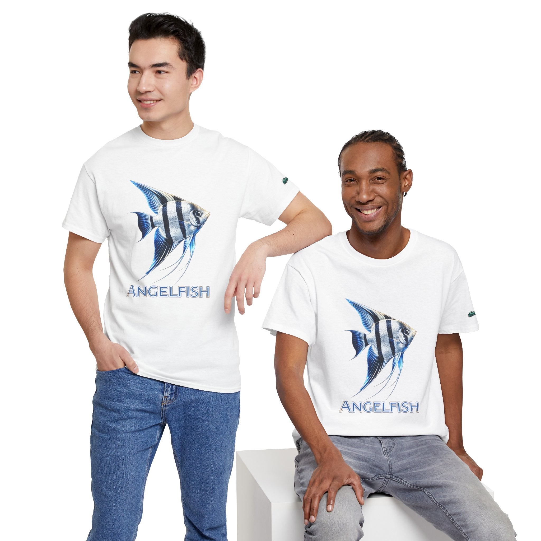 Angelfish Graphic Tee — Blue Tropical Fish Shirt