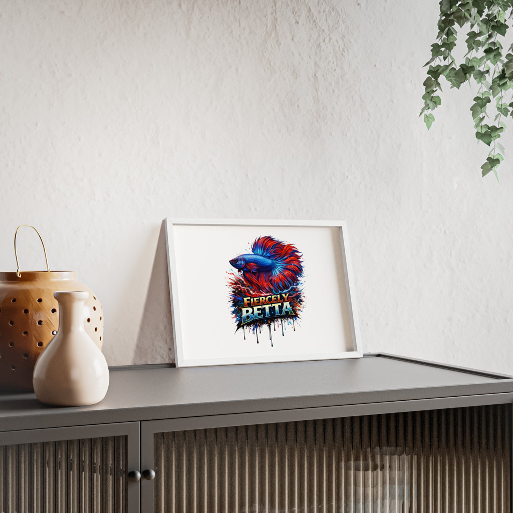 Fiercely Betta Framed Poster — Colorful Betta Fish Wall Art