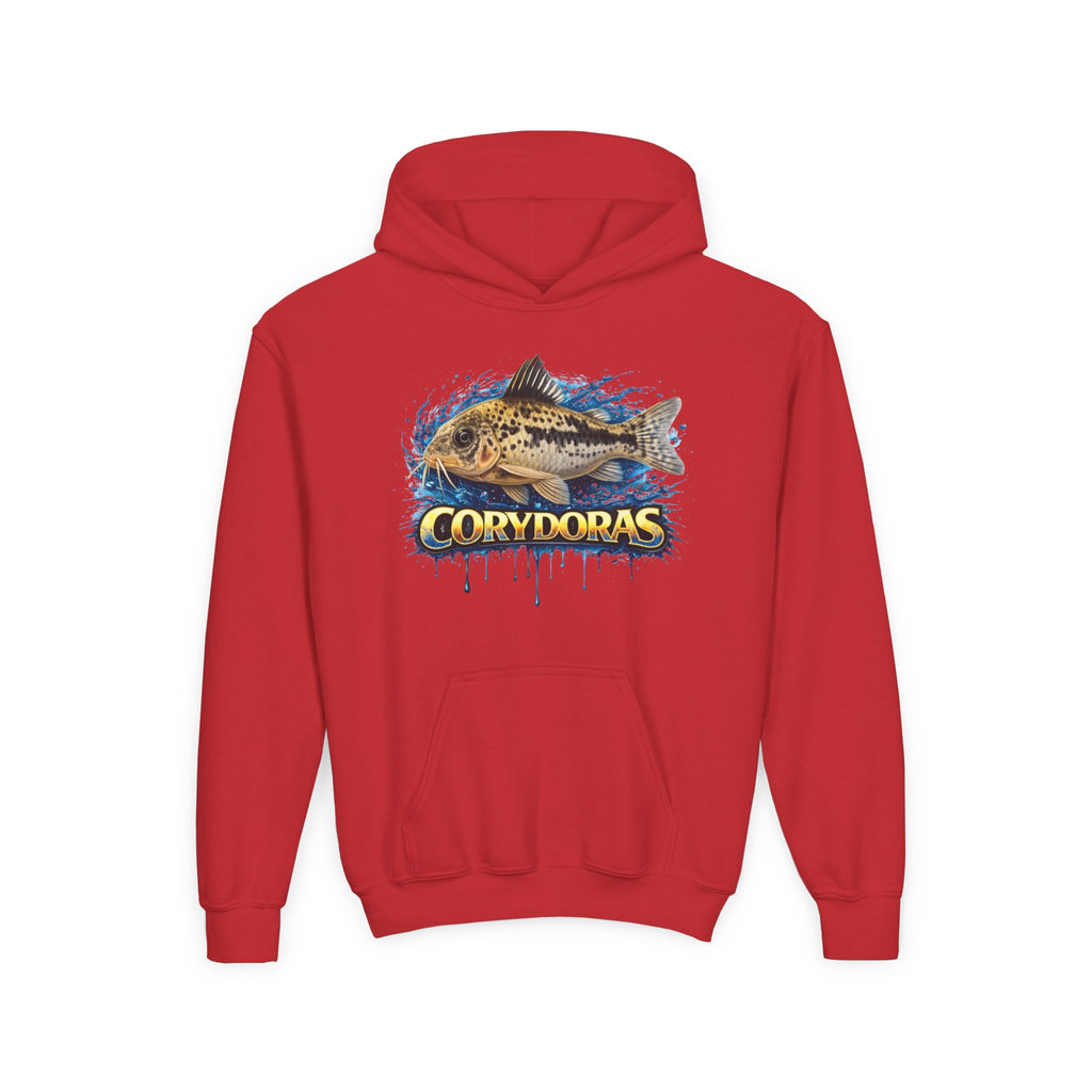 Corydoras Fish Youth Hoodie — Colorful Aquarium Catfish Design
