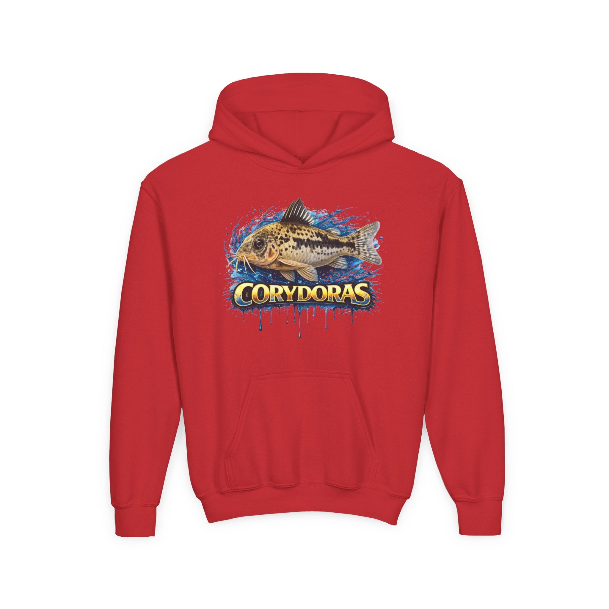 Corydoras Fish Youth Hoodie — Colorful Aquarium Catfish Design