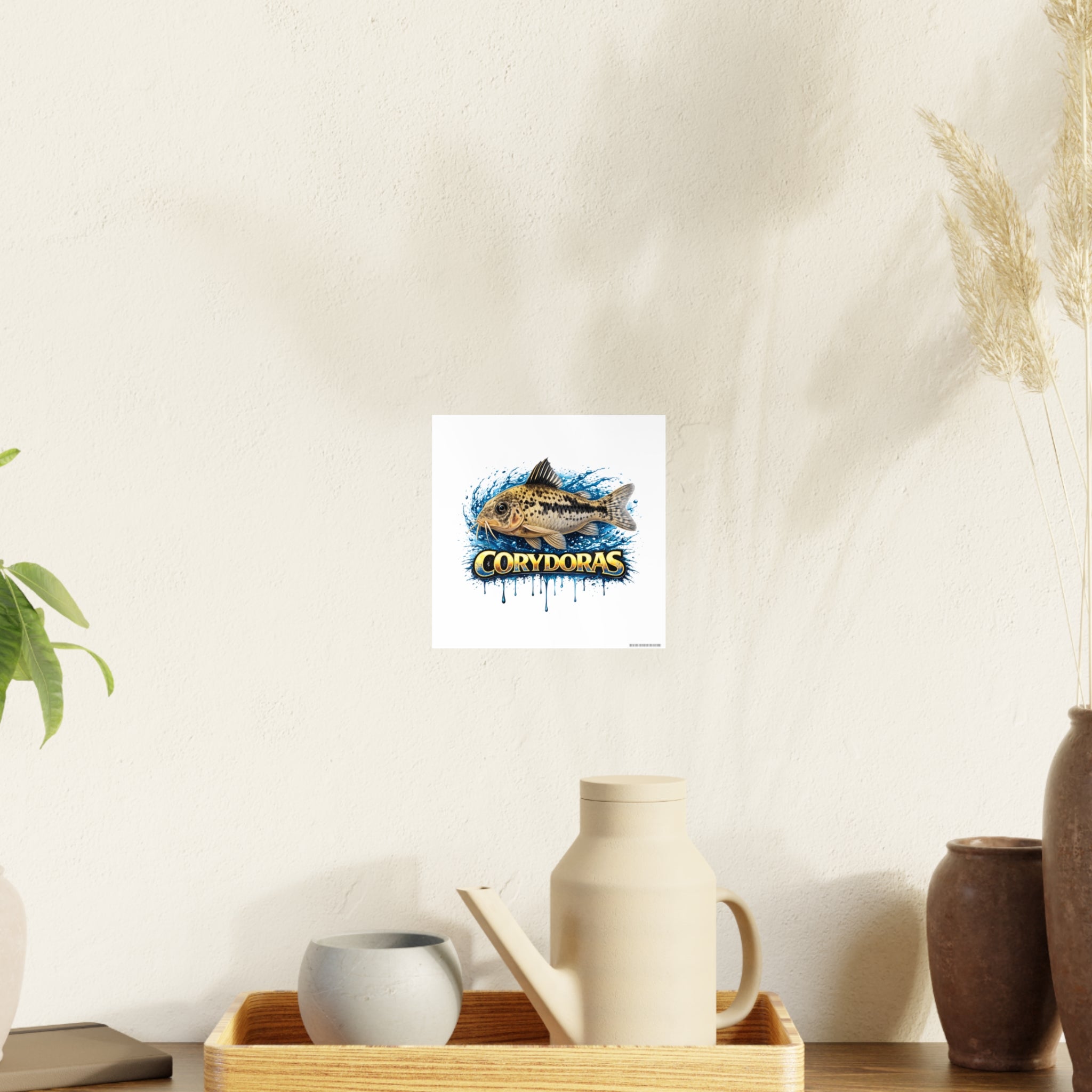Peppered Corydoras Fish Art Poster — Vibrant Aquarium Print