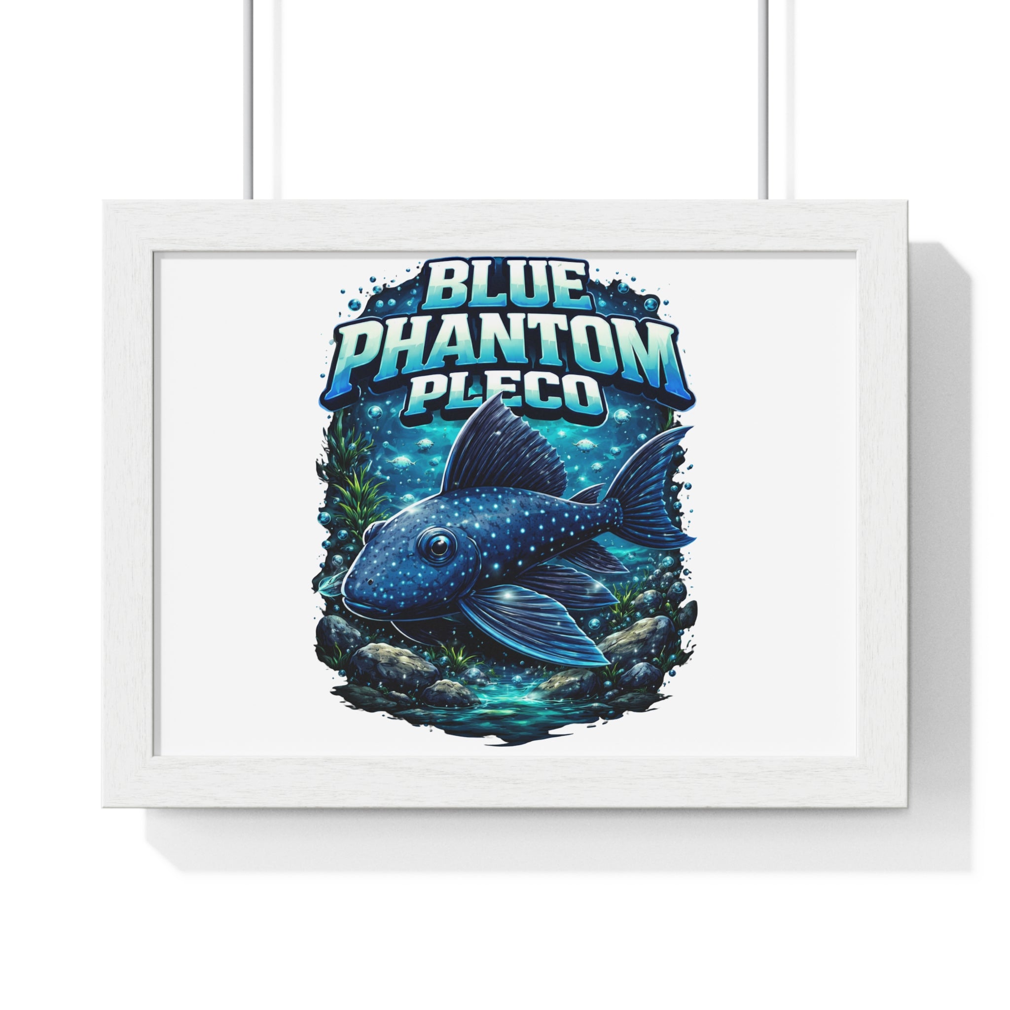 Blue Phantom Pleco Framed Poster — Aquatic Fish Art Print