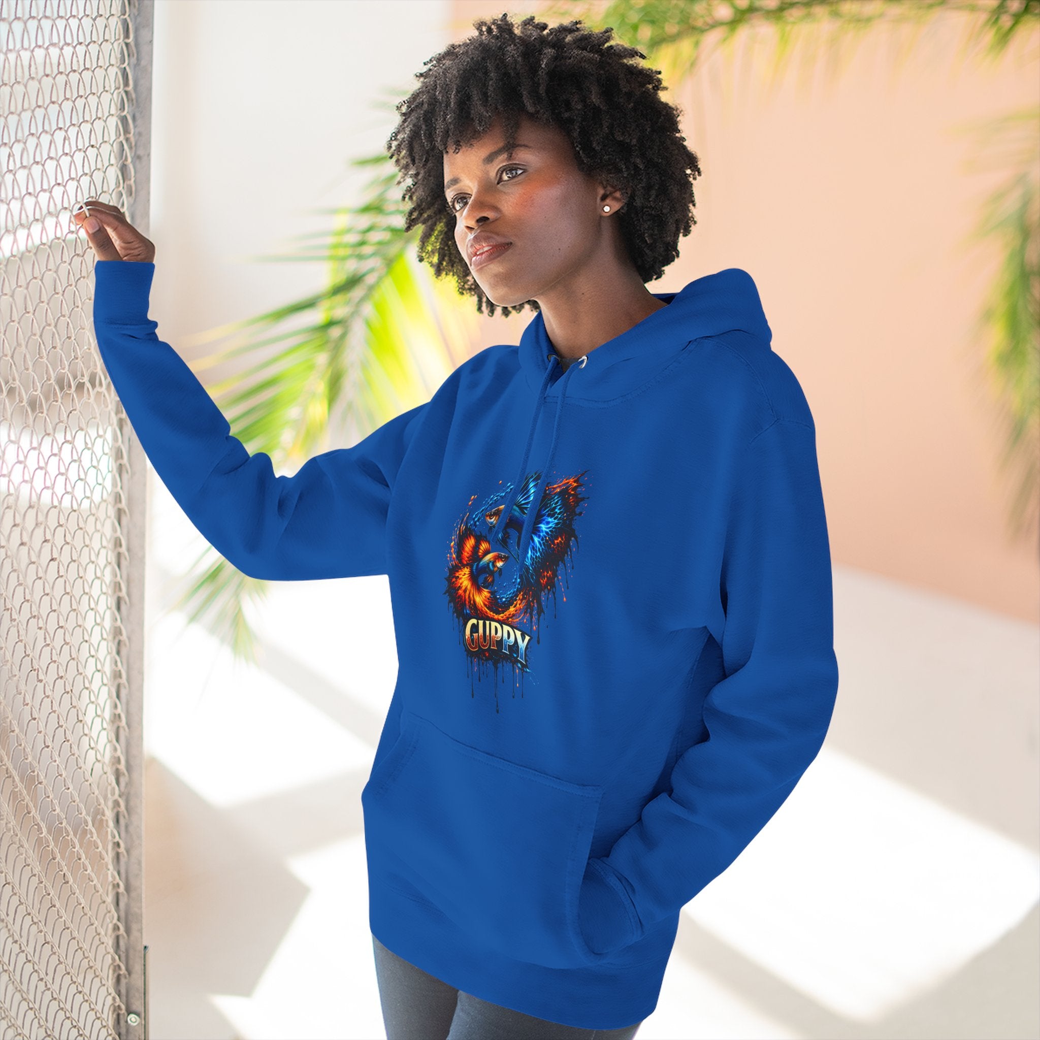 Fire & Ice Guppy – Premium Three-Panel Fleece Hoodie