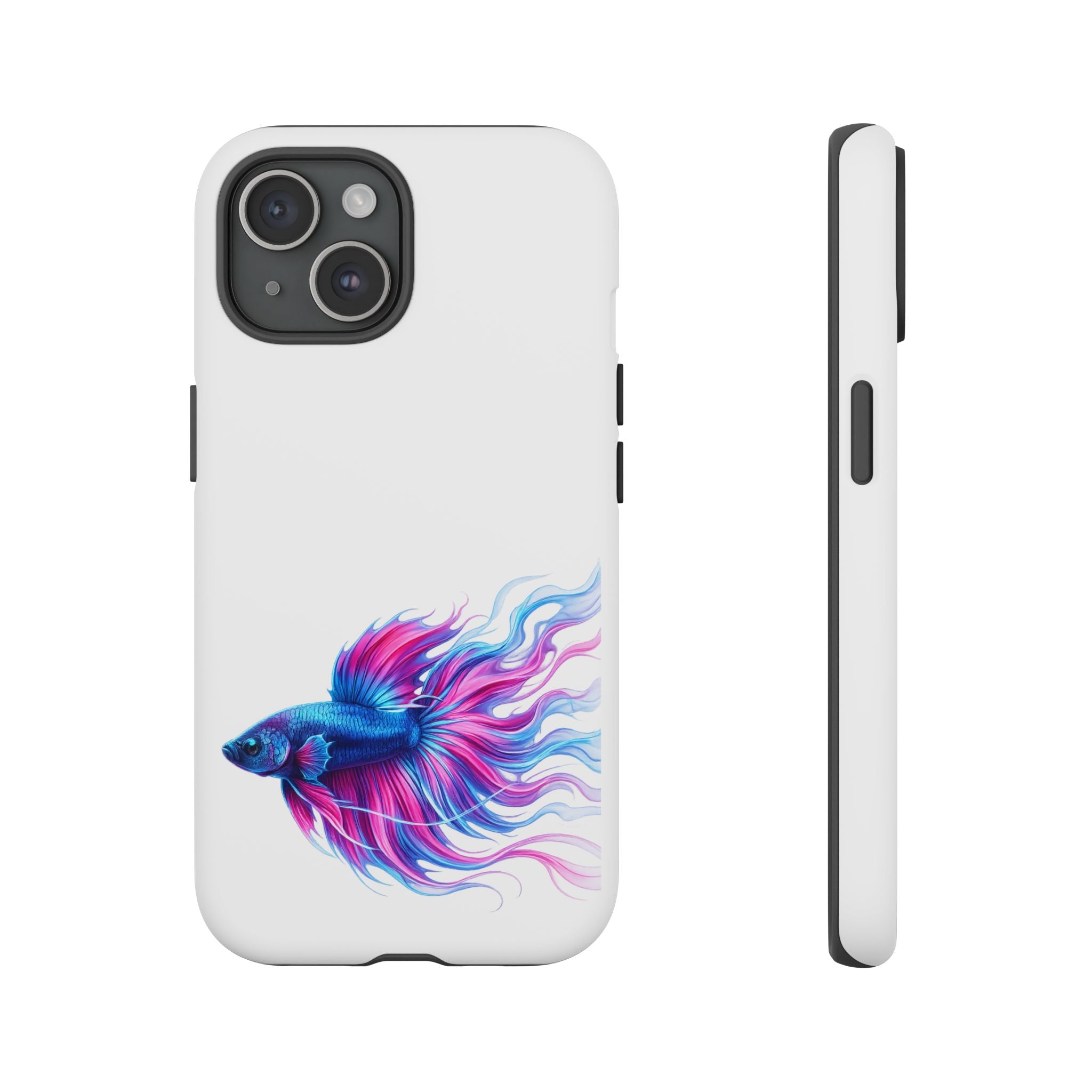 Betta Fish Tough Phone Case — Colorful Watercolor Fish Protective Cover