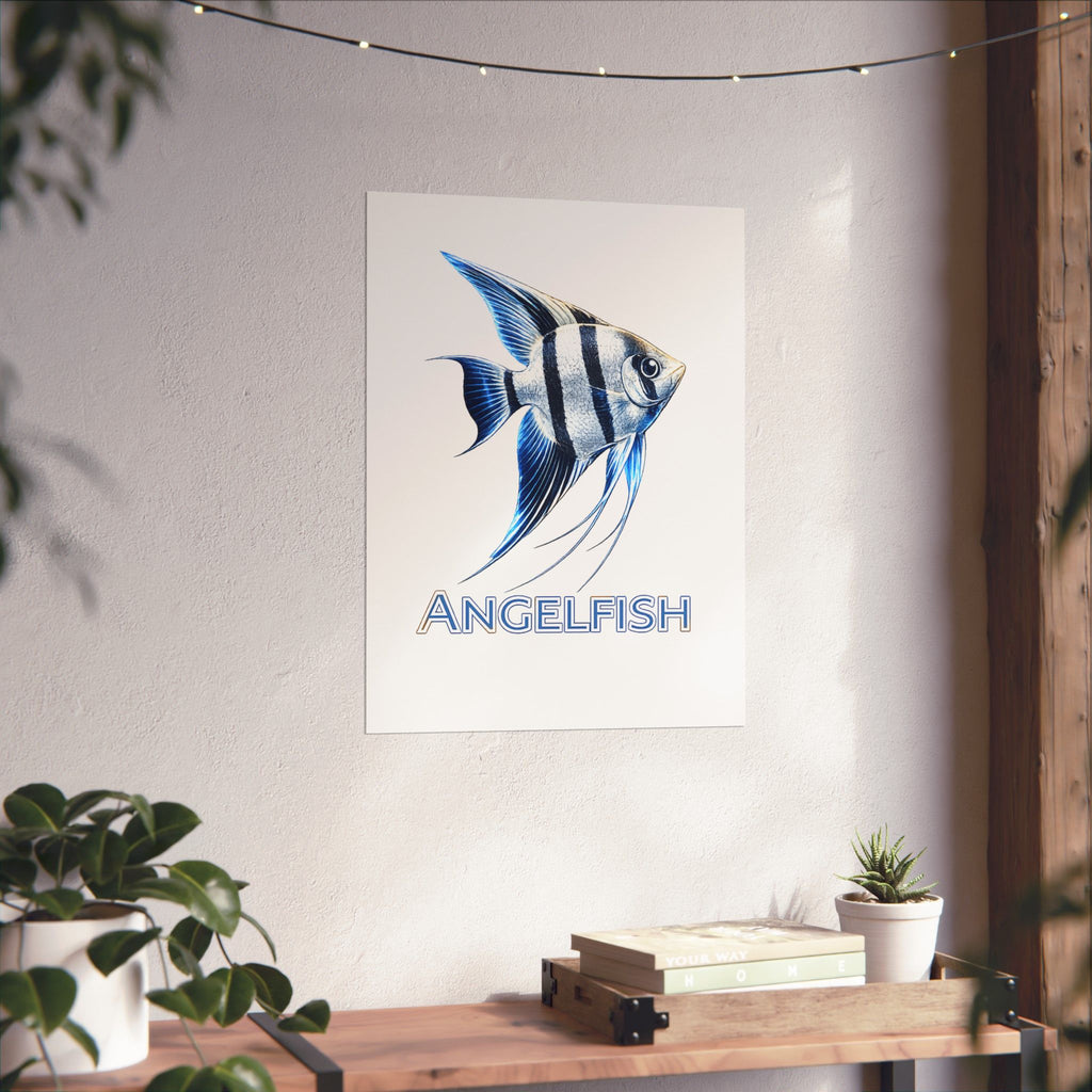 Angelfish Wall Poster — Matte Vertical Marine Fish Art Print