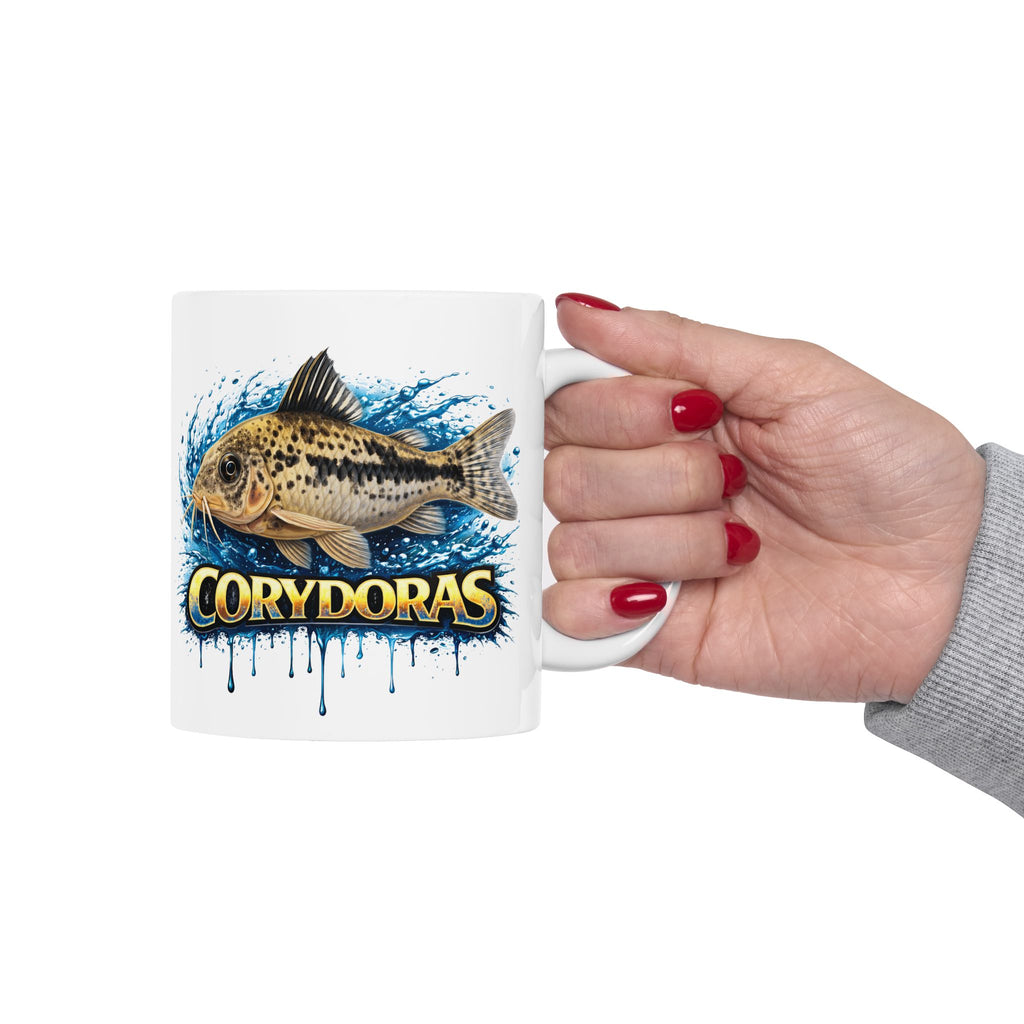 Peppered Cory – Premium Glossy Ceramic Mug — Aquarium Lover Coffee Cup (11oz/15oz)