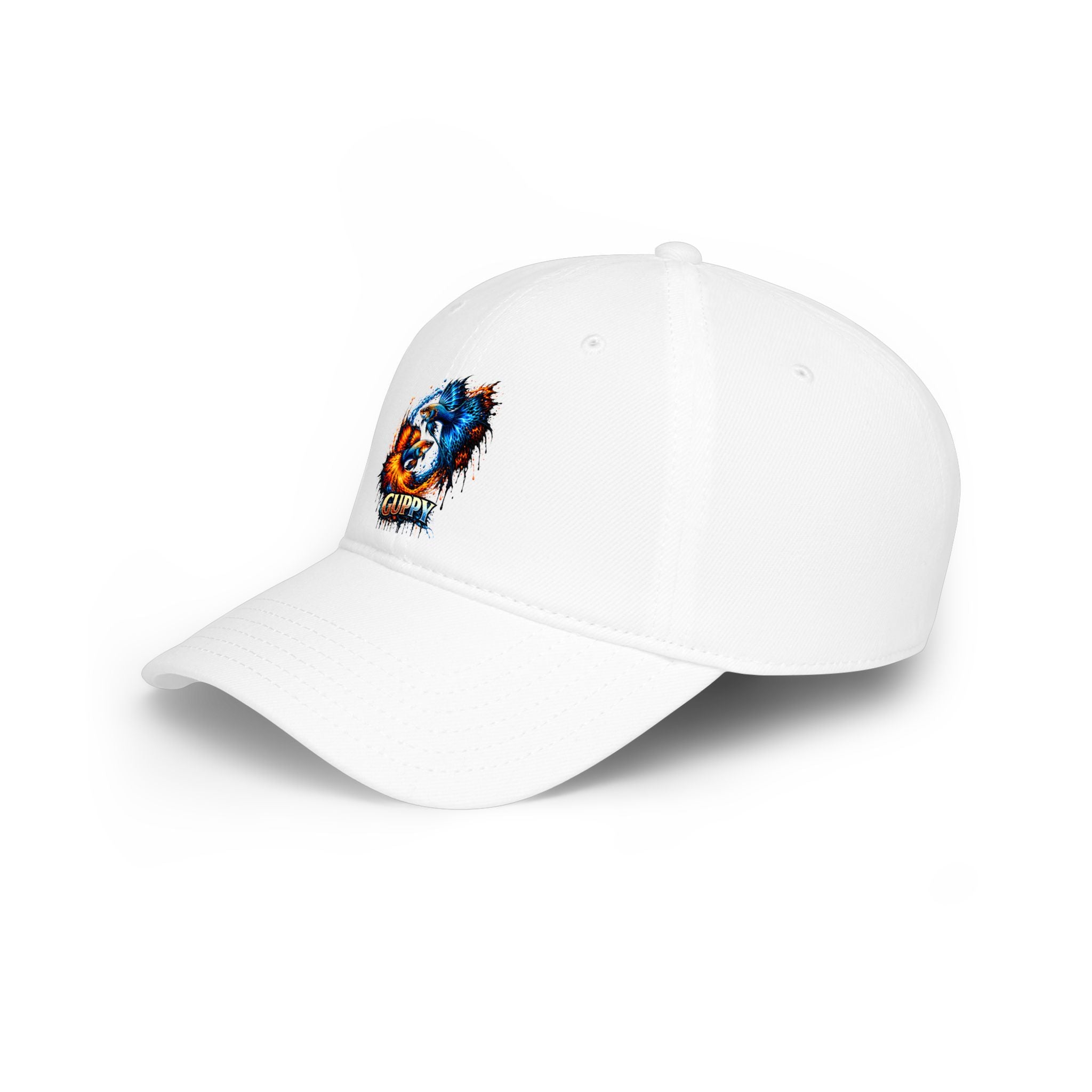 Low Profile Cap — Colorful Grunge Fish 'Guppy' Embroidered Hat