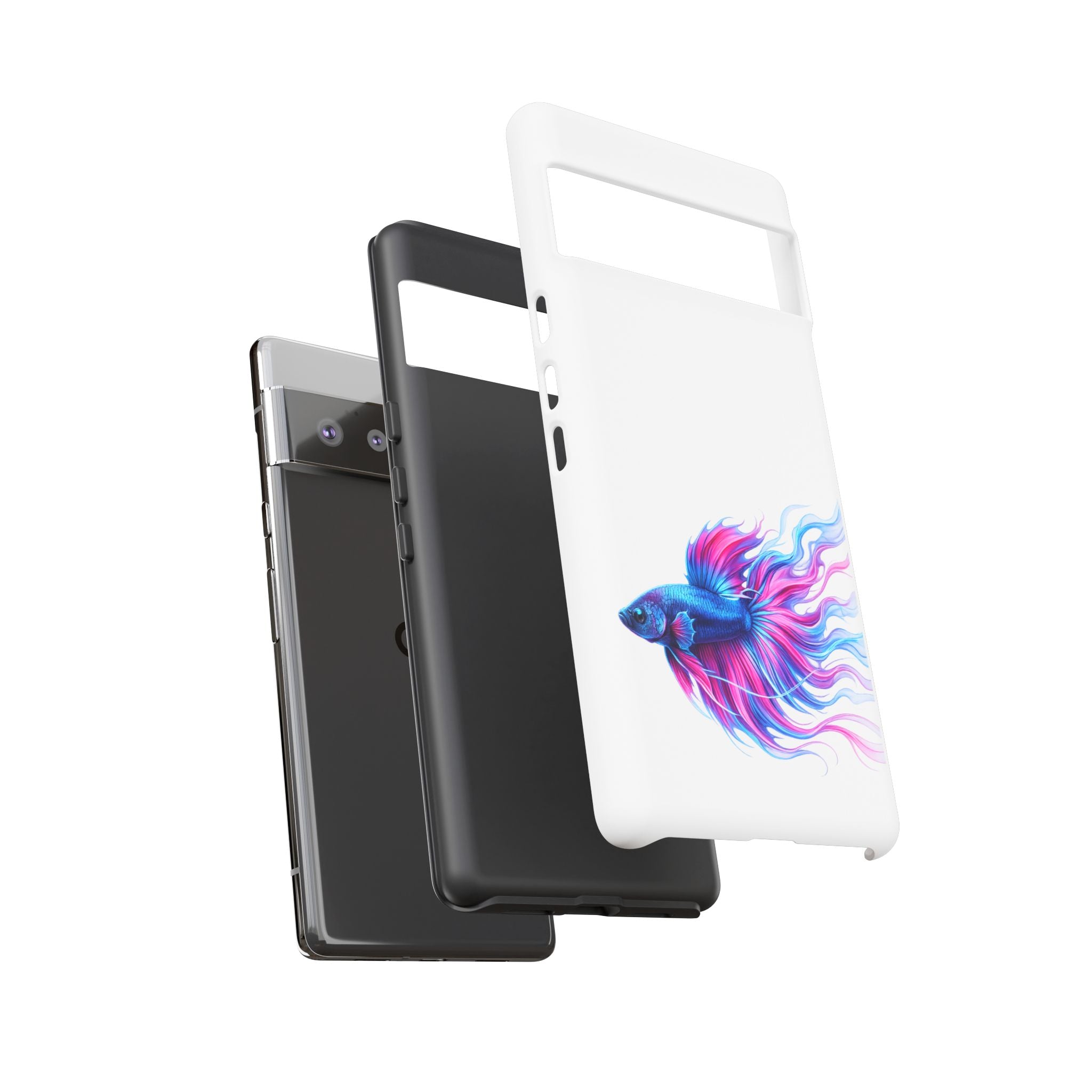 Betta Fish Tough Phone Case — Colorful Watercolor Fish Protective Cover