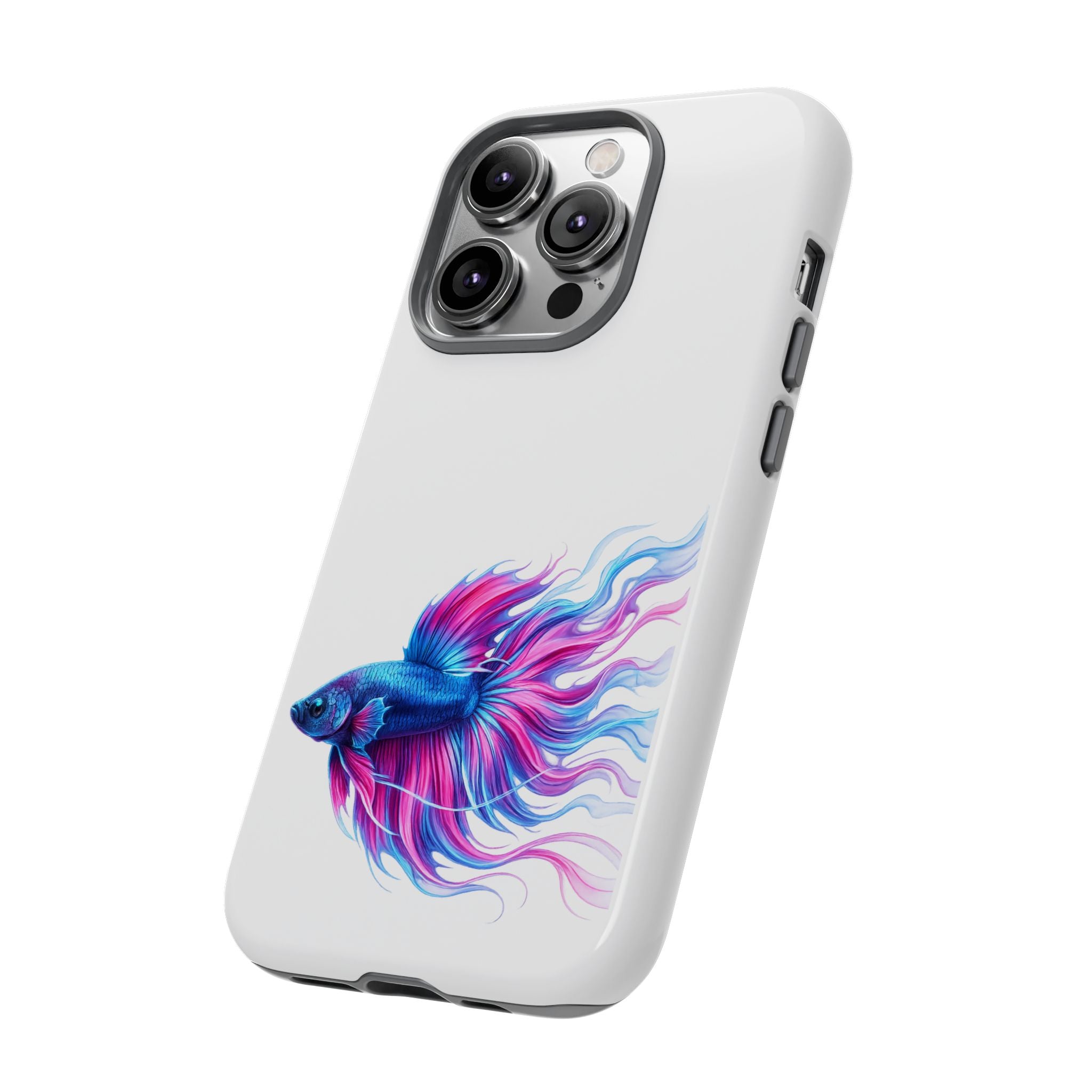 Betta Fish Tough Phone Case — Colorful Watercolor Fish Protective Cover