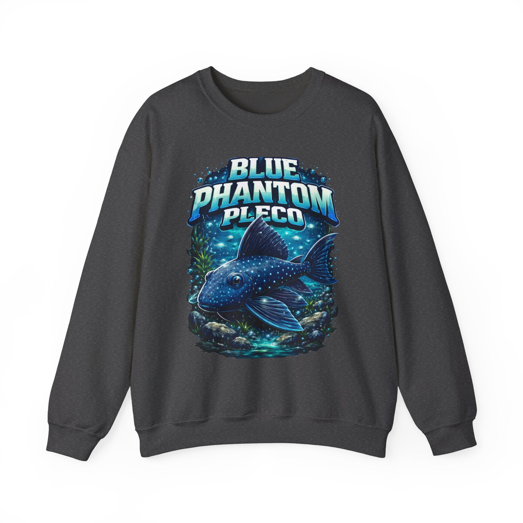 Blue Phantom Pleco Crewneck Sweatshirt – Aquatic Fish Graphic Pullover