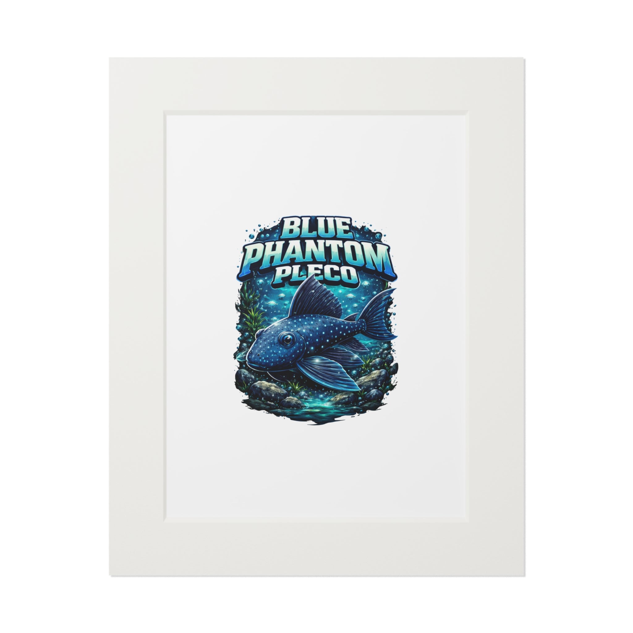 Blue Phantom Pleco Fine Art Print (Passepartout Frame)