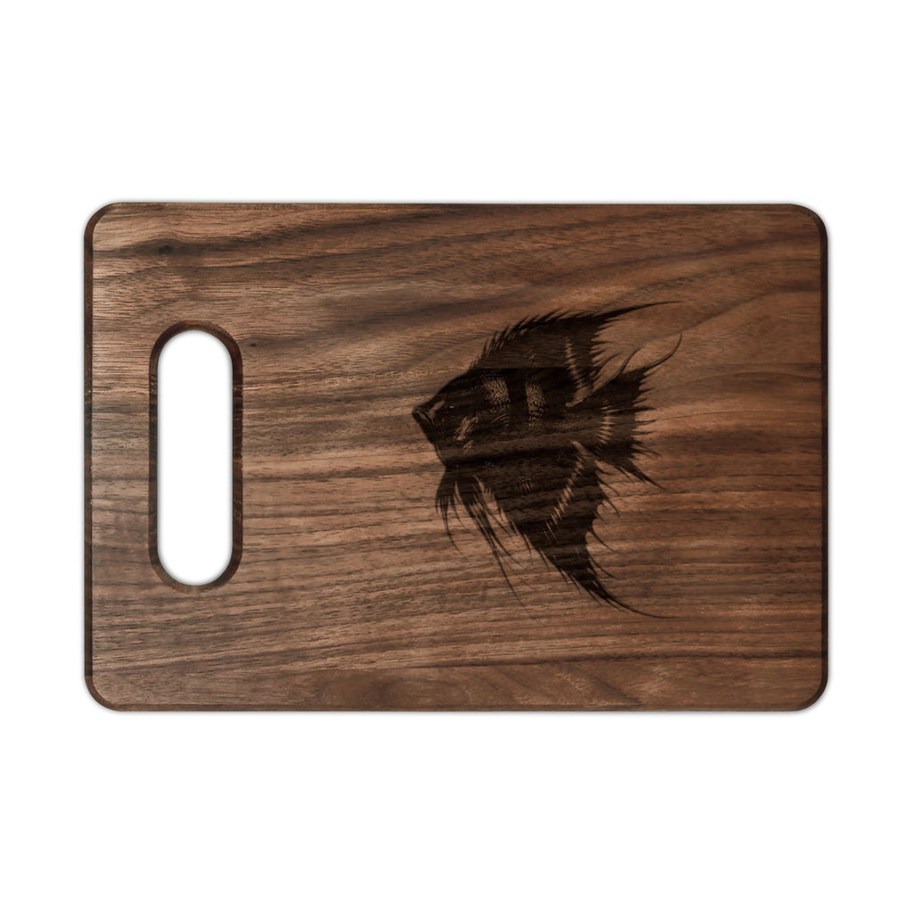 Engraved Angelfish Wooden Cutting Board