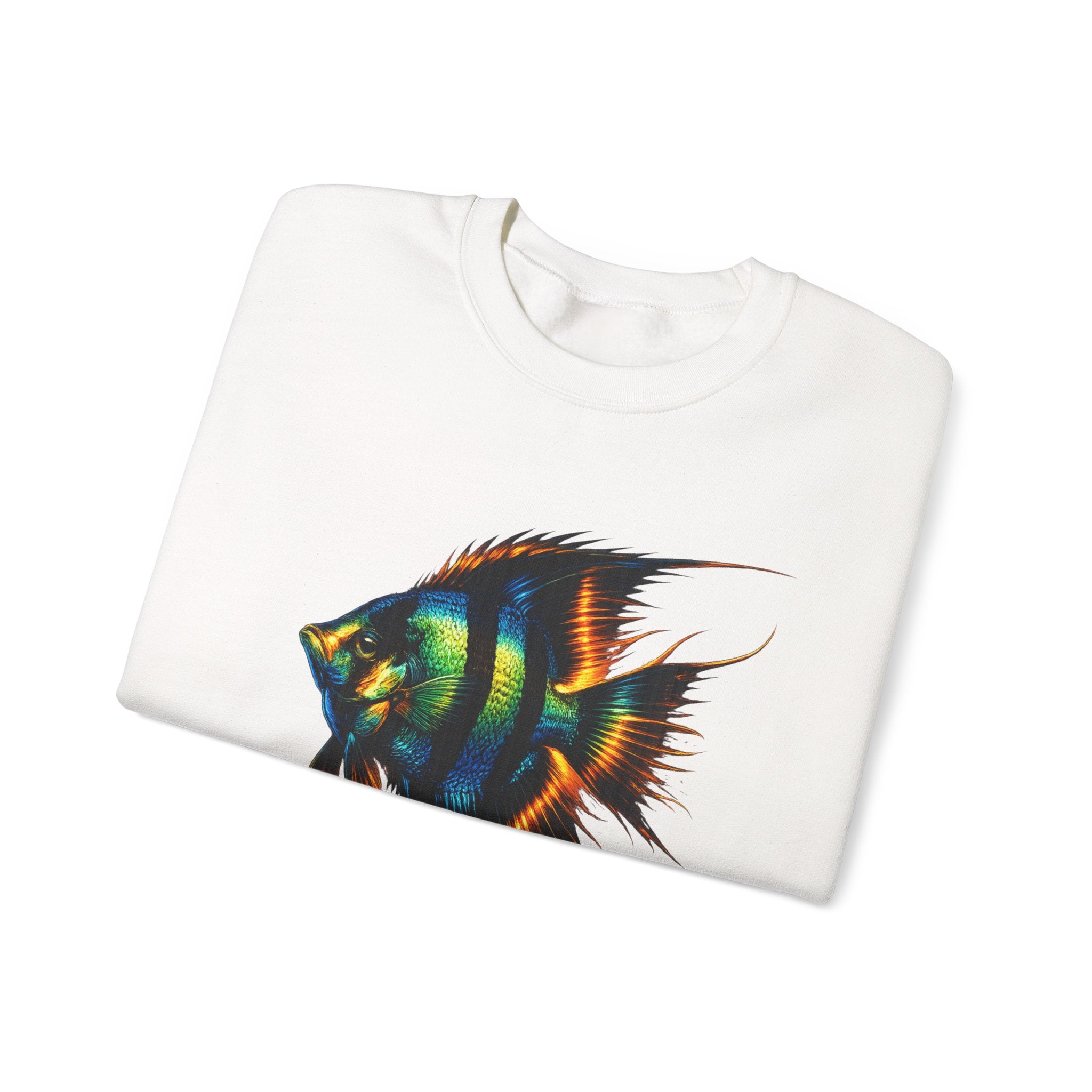 Angelfish Graphic Sweatshirt — Colorful Tropical Fish Crewneck