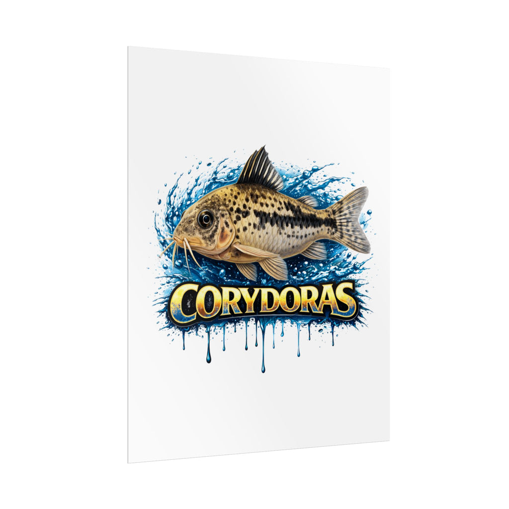 Corydoras Aquarium Fish Poster — Rolled Decorative Wall Art for Fishkeepers