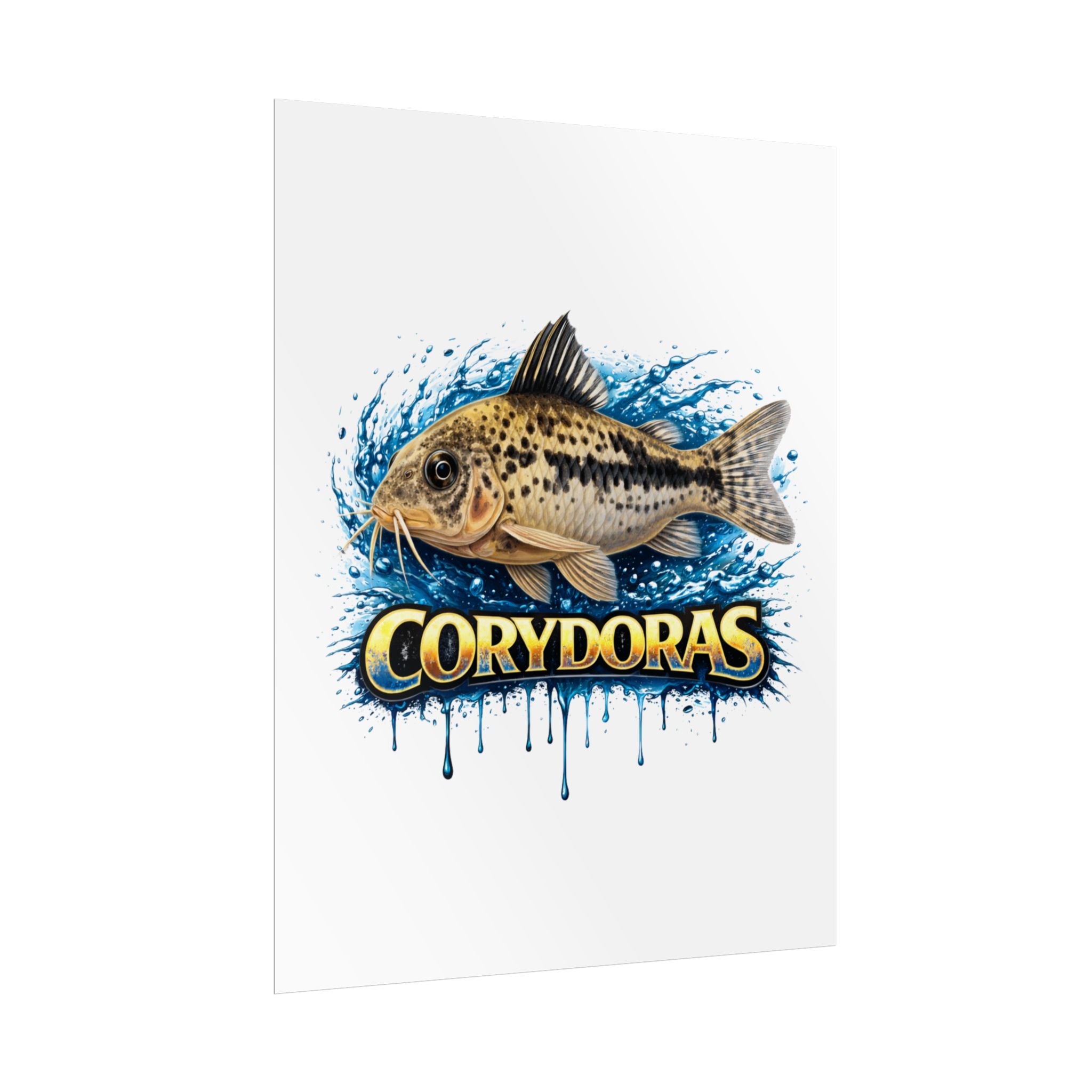 Corydoras Aquarium Fish Poster — Rolled Decorative Wall Art for Fishkeepers