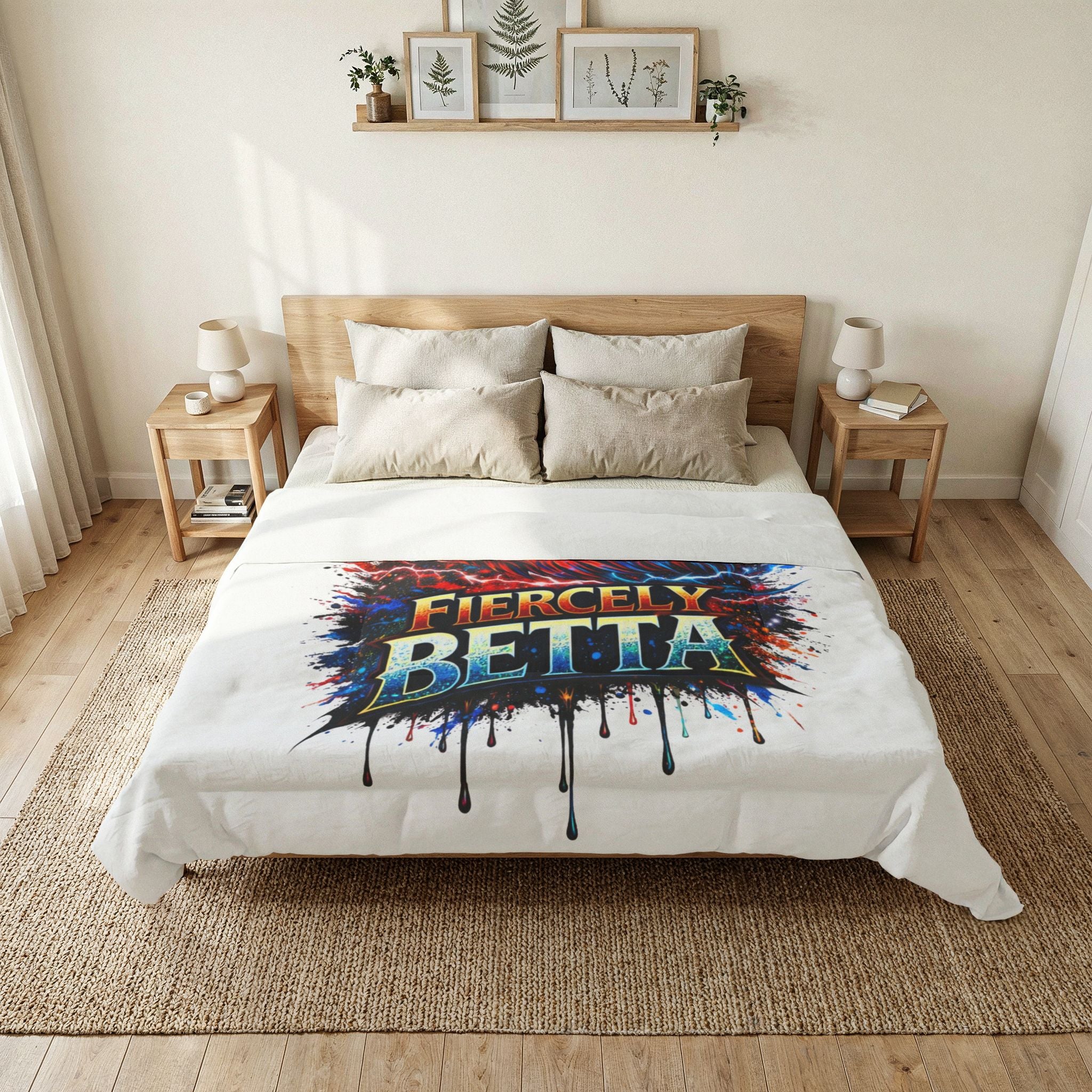 Fiercely Betta Cotton Comforter — Colorful Betta Fish Bedding