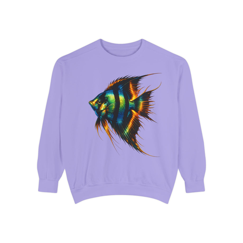 Angelfish Art Sweatshirt — Colorful Aquarium Fish Graphic Sweatshirt