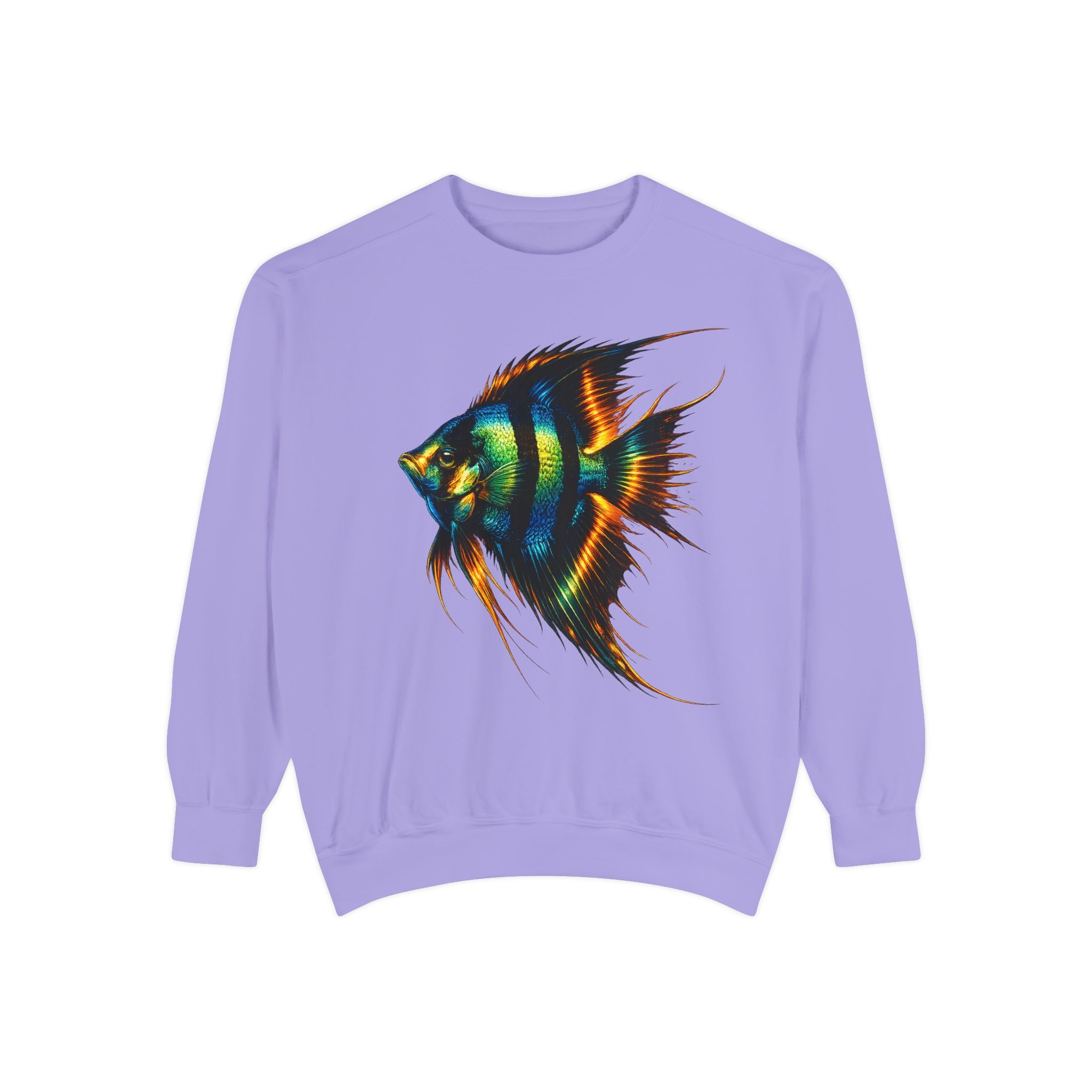 Angelfish Art Sweatshirt — Colorful Aquarium Fish Graphic Sweatshirt