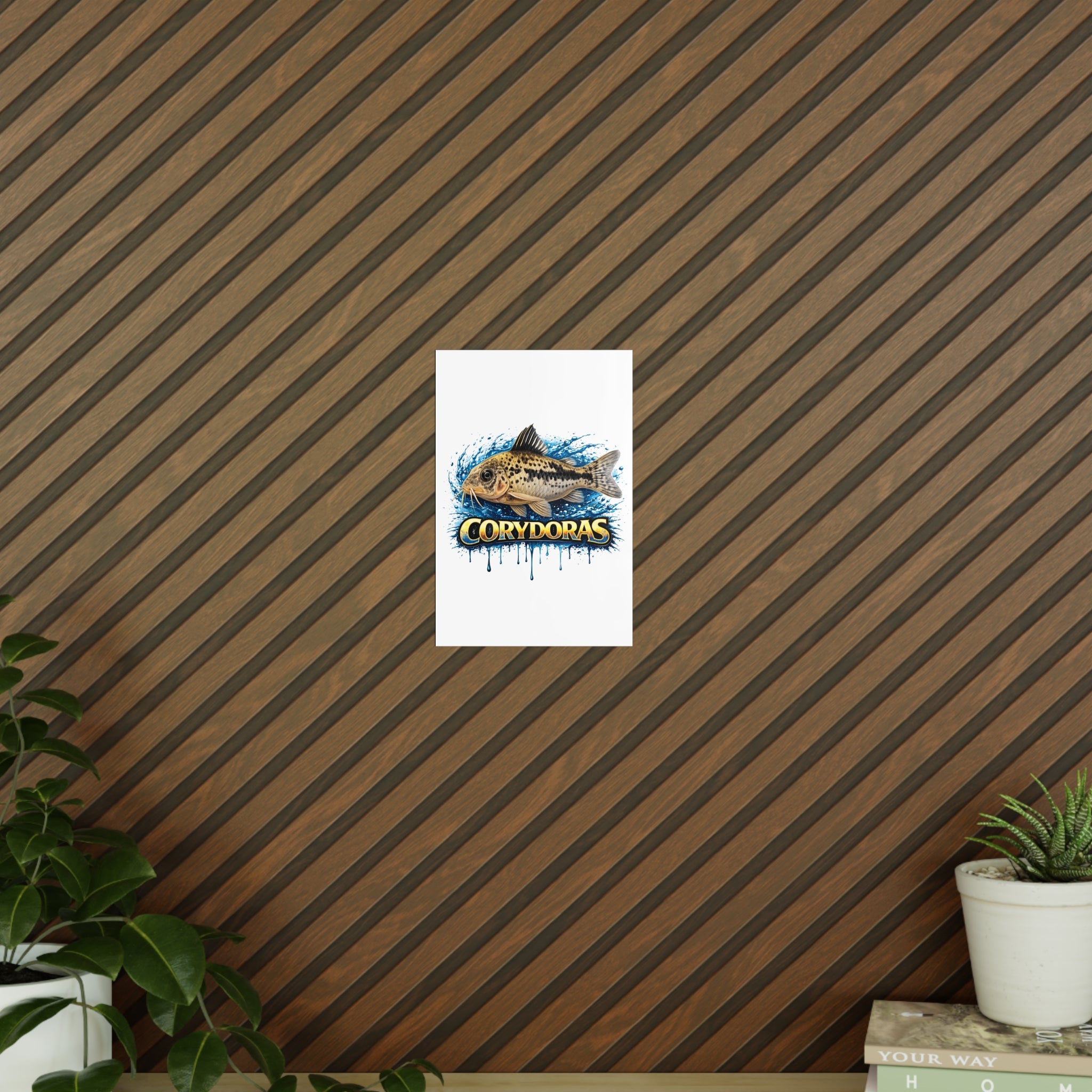 Peppered Cory Photopaper Poster — Colorful Aquarium Catfish Art Print