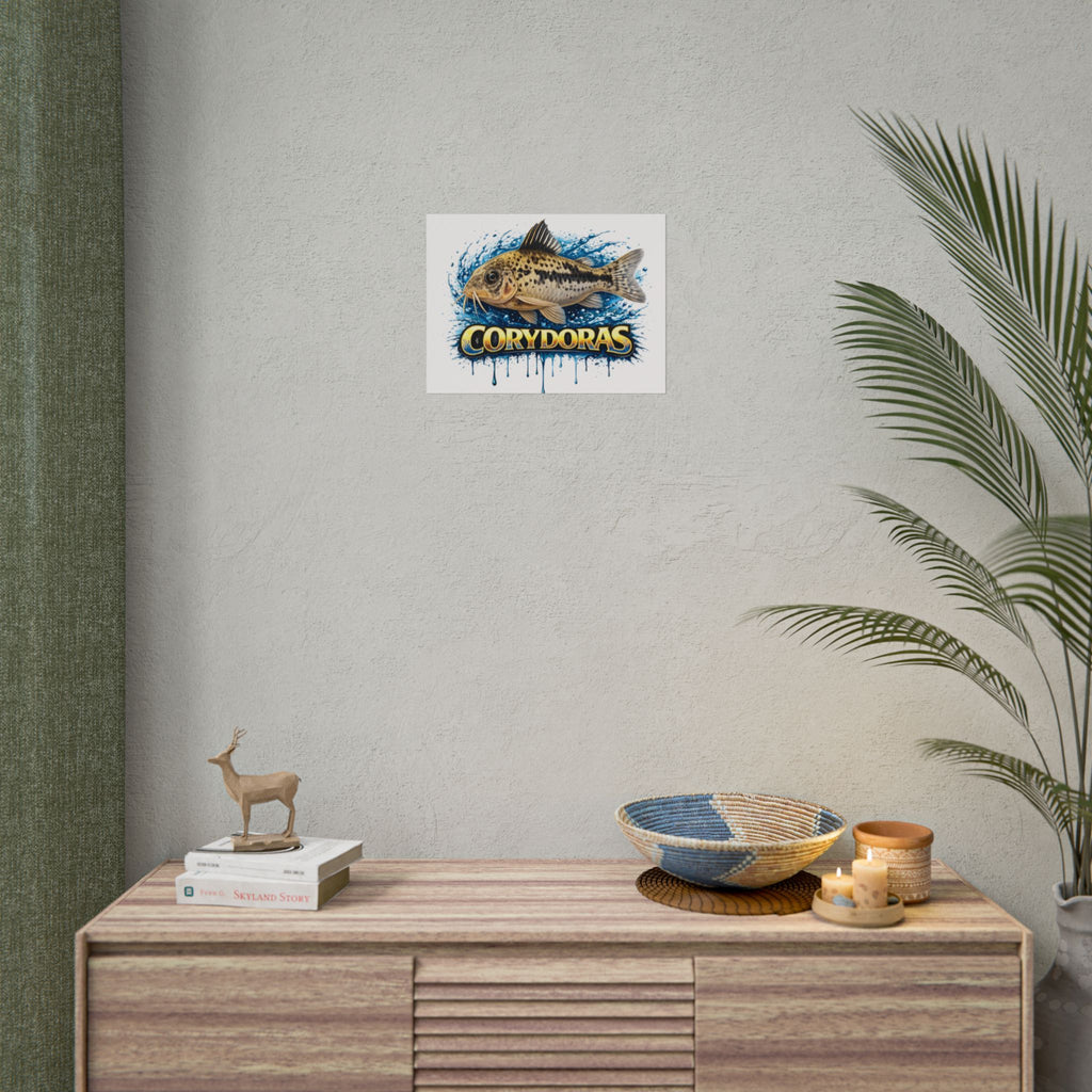 Corydoras Aquarium Fish Poster — Rolled Decorative Wall Art for Fishkeepers
