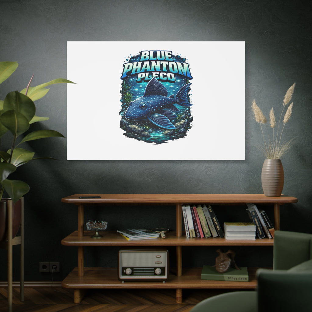 Blue Phantom Pleco Canvas Art — Matte Stretched Fish Print