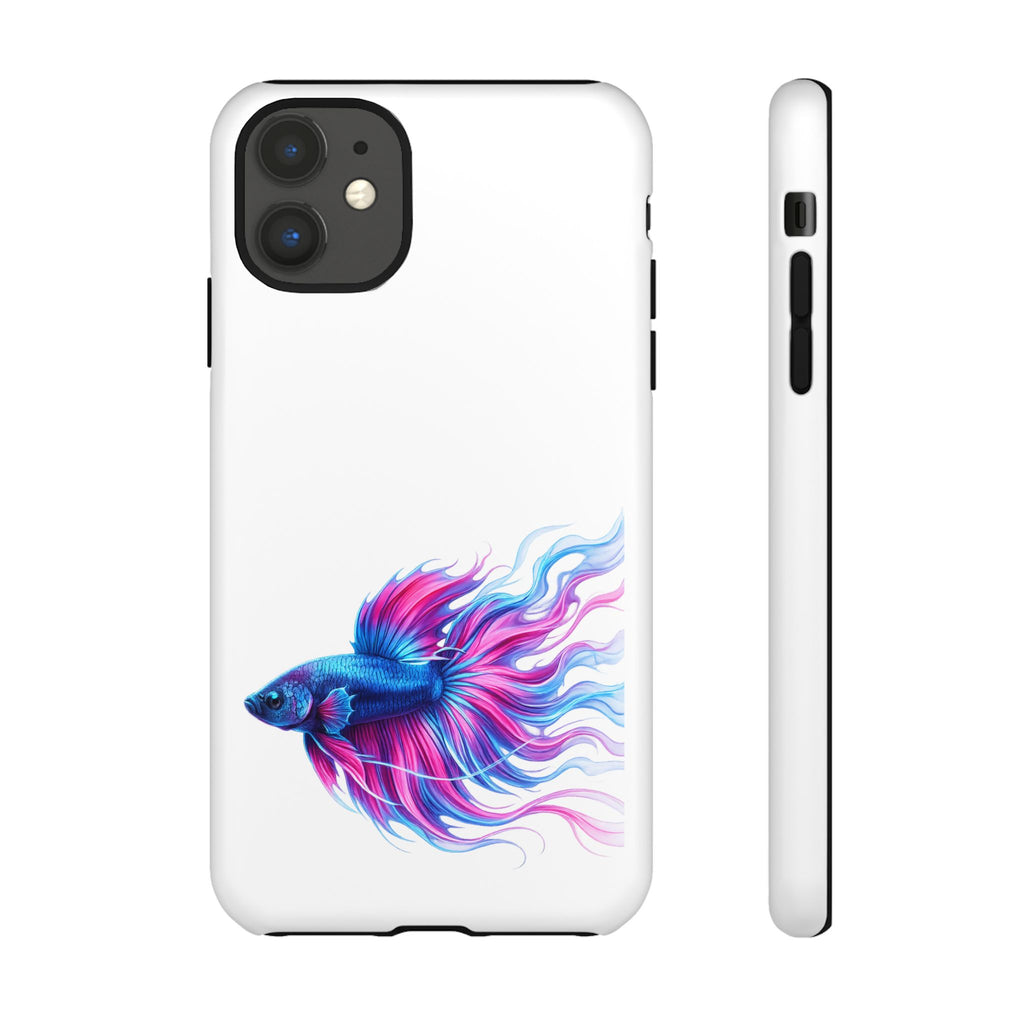Betta Fish Tough Phone Case — Colorful Watercolor Fish Protective Cover