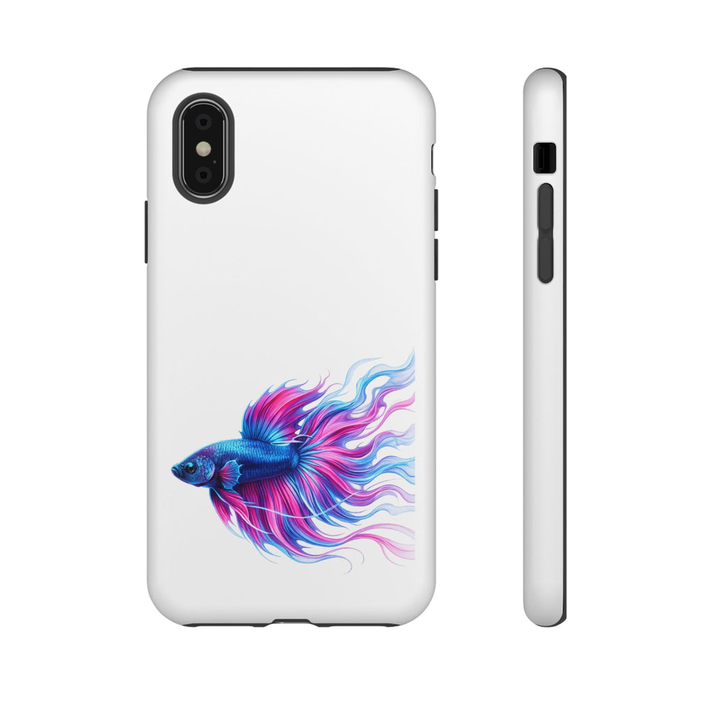 Betta Fish Tough Phone Case — Colorful Watercolor Fish Protective Cover