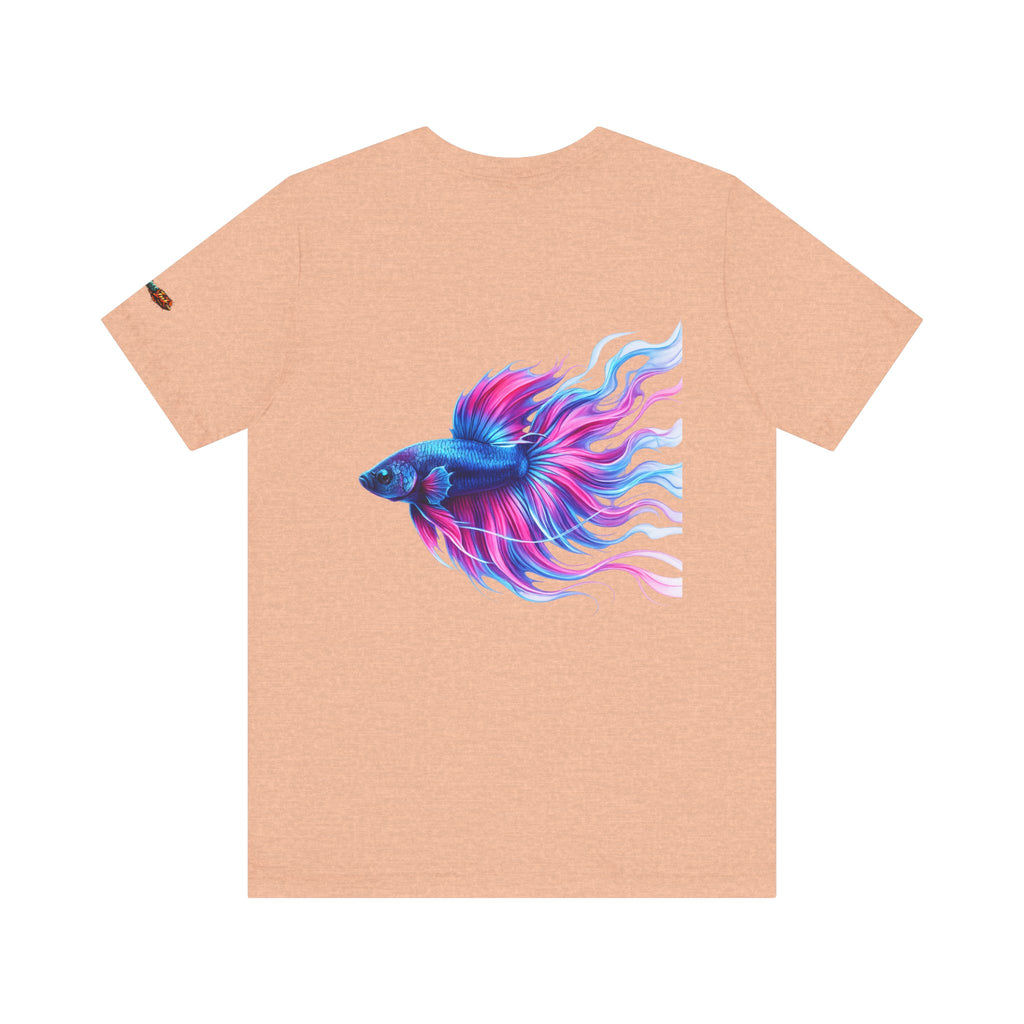 Betta Fish Graphic Tee — Vibrant Blue & Pink Aquatic Art T‑Shirt