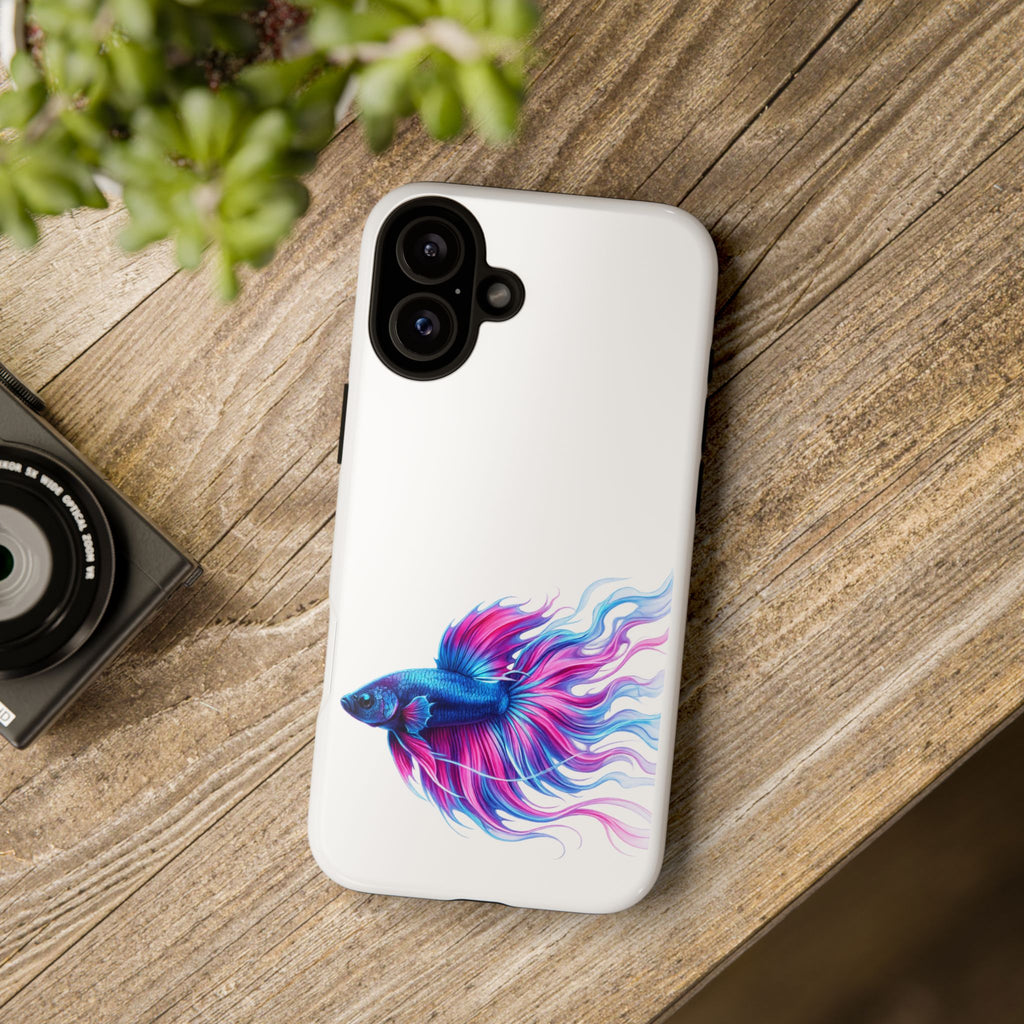 Betta Fish Tough Phone Case — Colorful Watercolor Fish Protective Cover