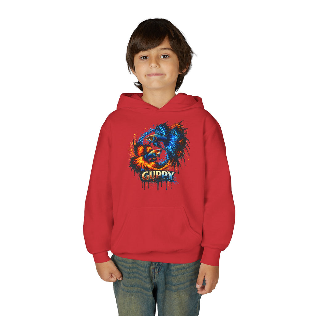 Fire & Ice Guppy – Kids "Neon Flare" Fleece Hoodie