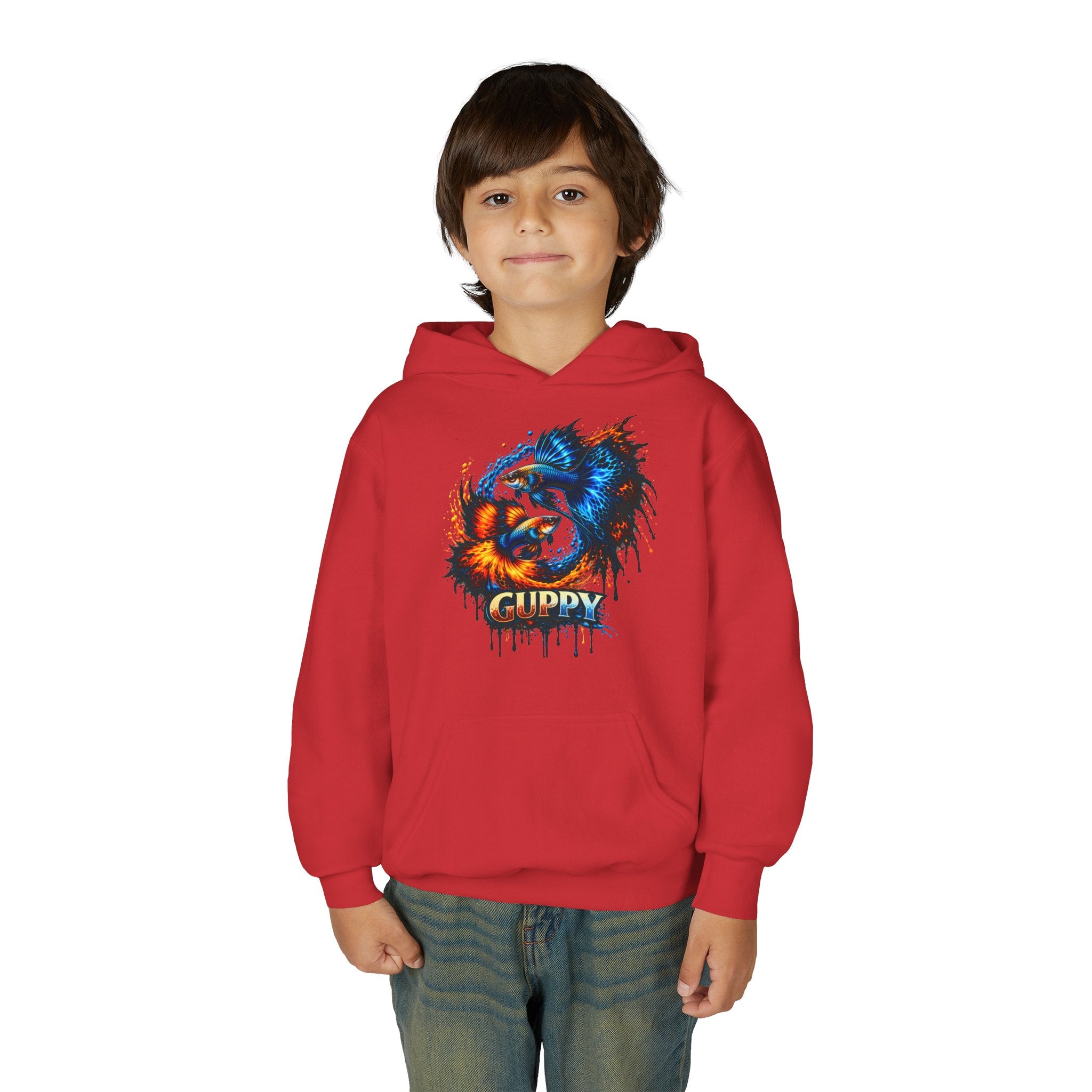 Fire & Ice Guppy – Kids "Neon Flare" Fleece Hoodie