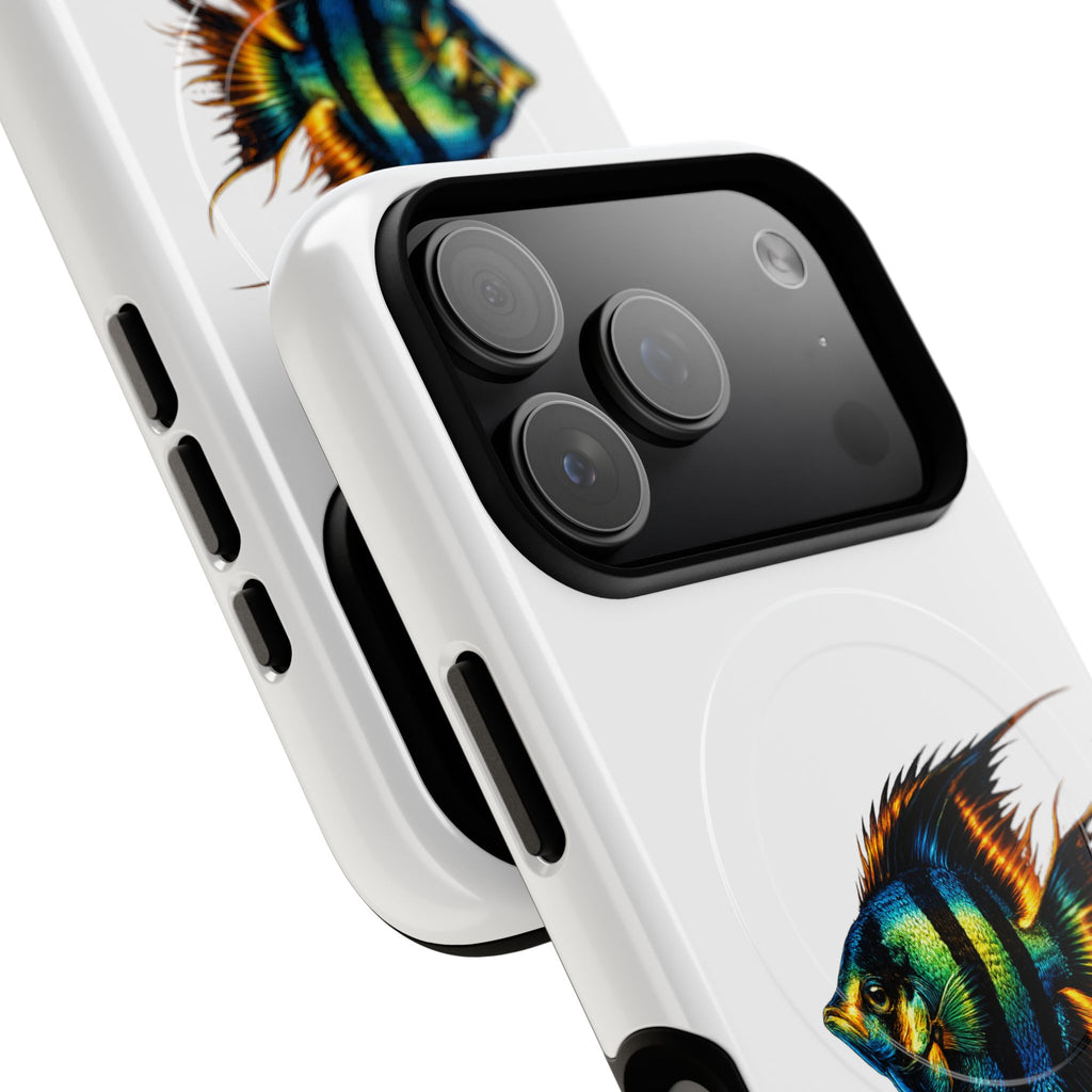 Angelfish Art Tough Magnetic Phone Case — Colorful Aquarium Fish iPhone Cover