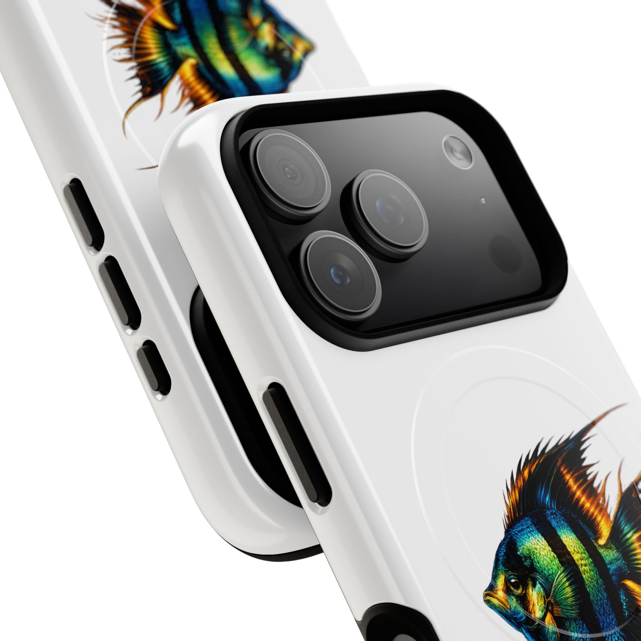 Angelfish Art Tough Magnetic Phone Case — Colorful Aquarium Fish iPhone Cover
