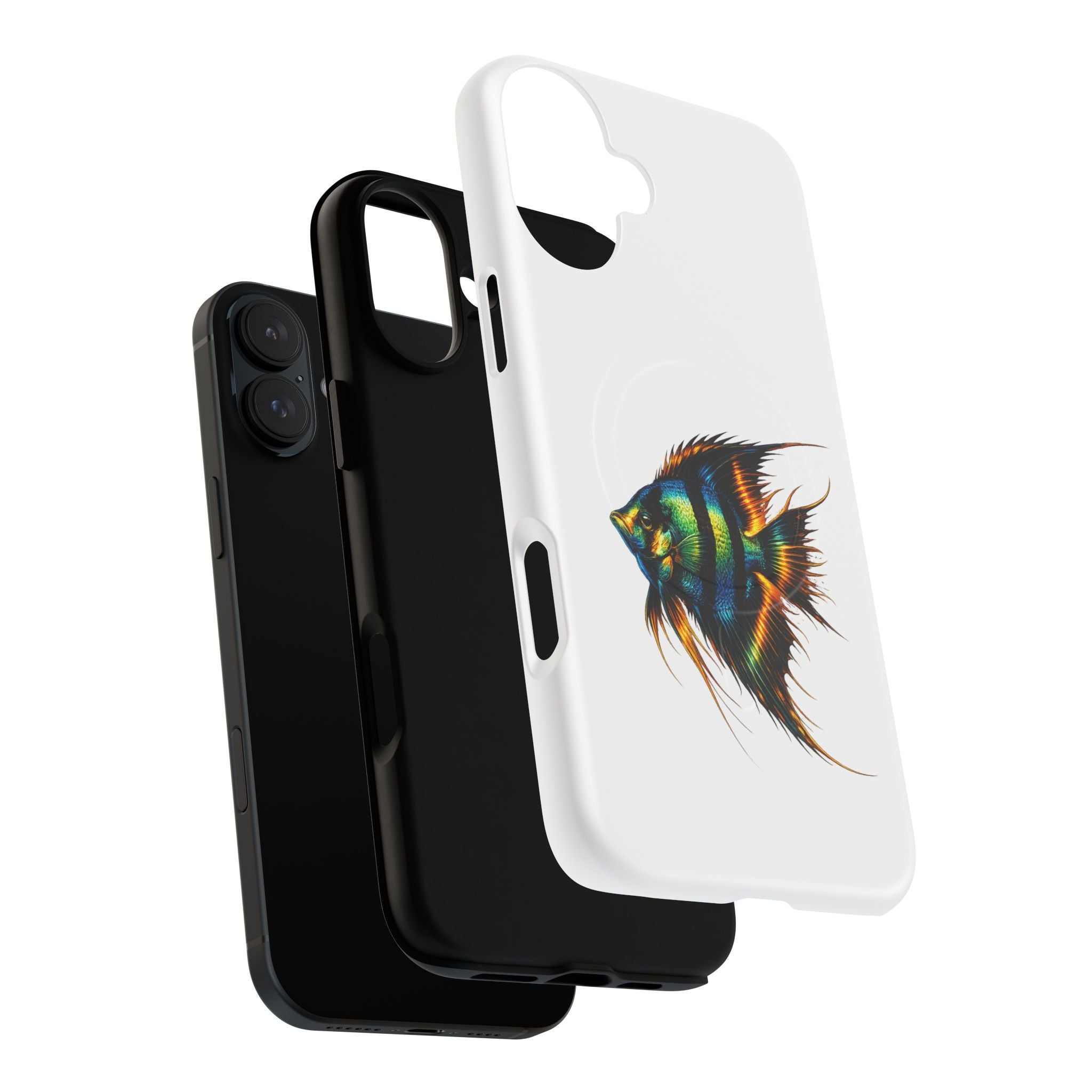 Angelfish Art Tough Magnetic Phone Case — Colorful Aquarium Fish iPhone Cover
