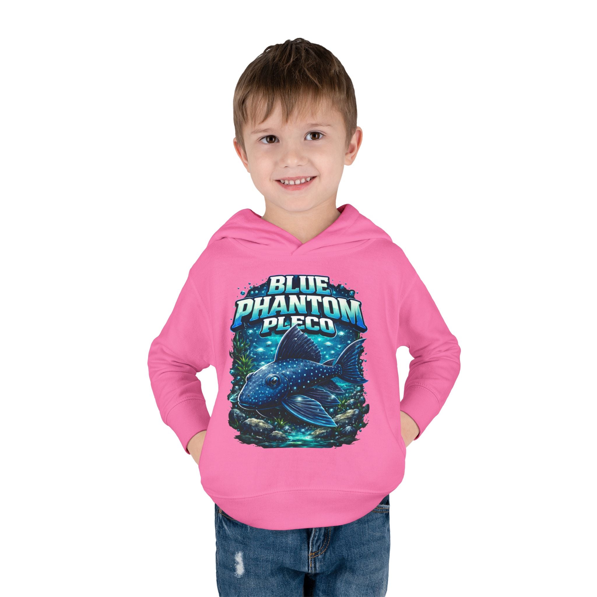 Toddler Hoodie — 'Blue Phantom Pleco' Cute Aquarium Fish Pullover