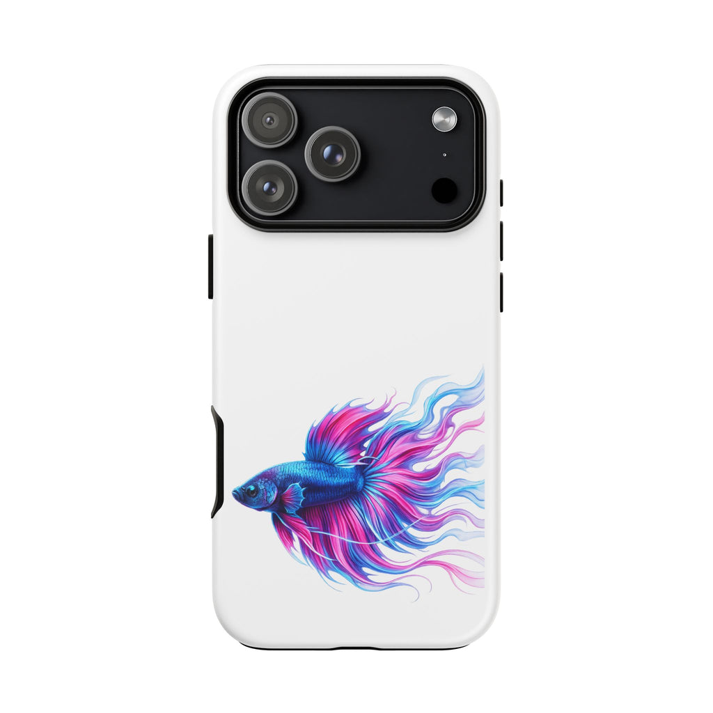 Betta Fish Tough Phone Case — Colorful Watercolor Fish Protective Cover