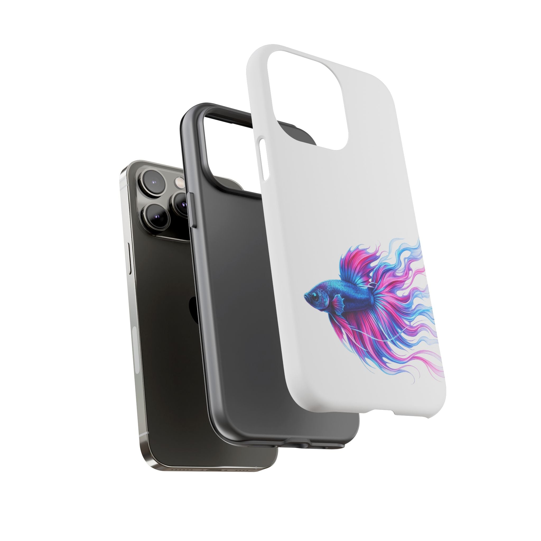 Betta Fish Tough Phone Case — Colorful Watercolor Fish Protective Cover