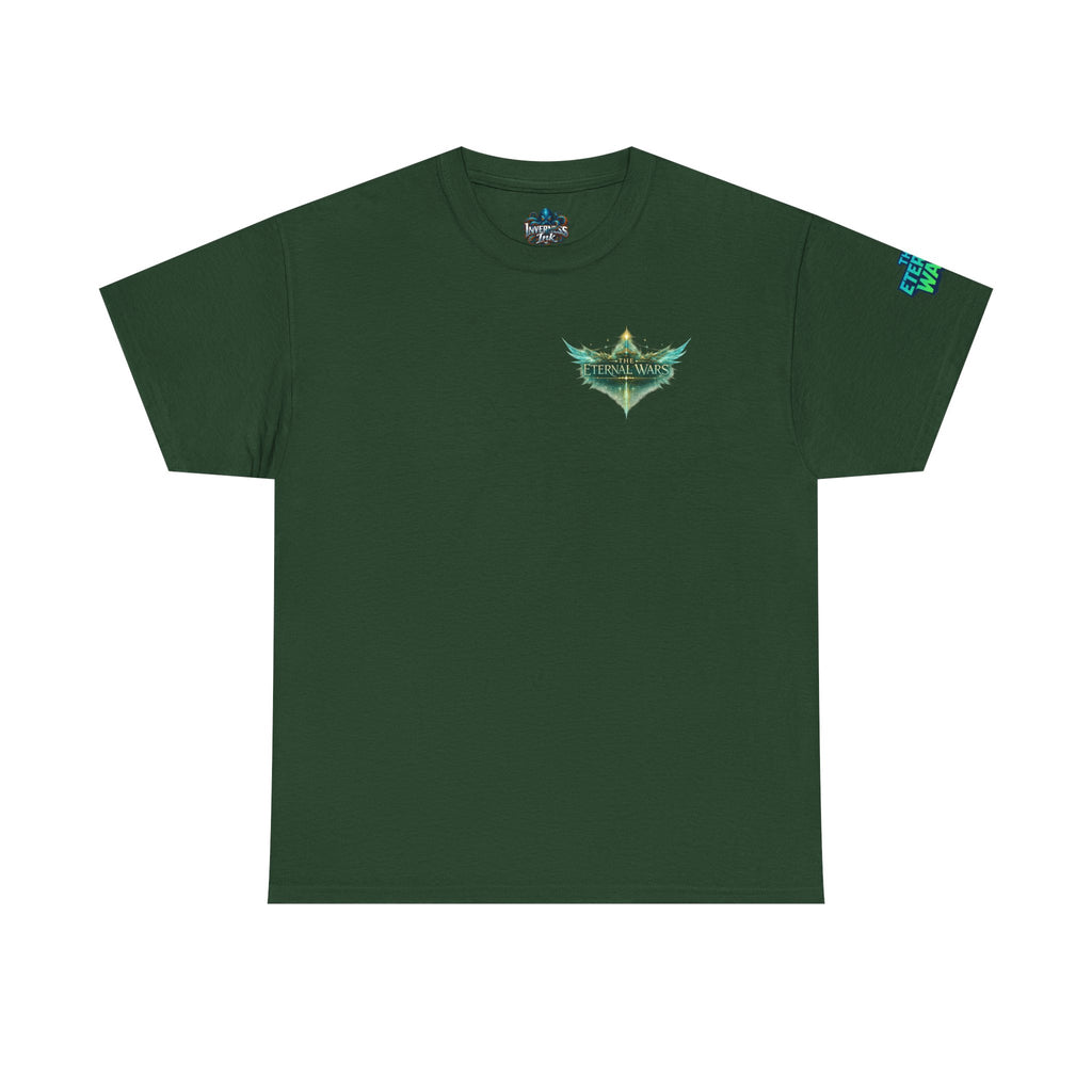 T-Shirt — Nature Warrior Graphic Tee with Man and Dog Illustration